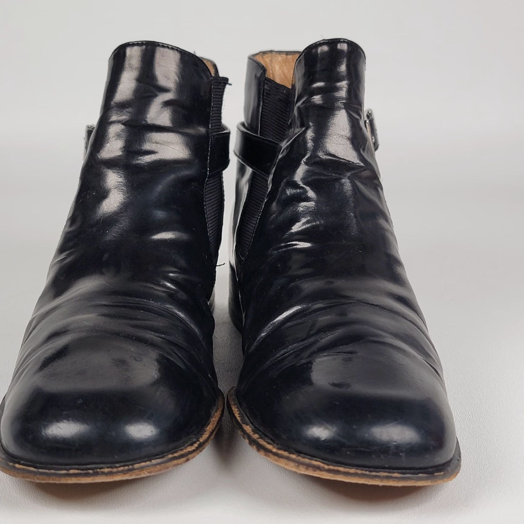 Ralph Lauren Ralph Lauren Collection Black Leather Ankle Chelsea Boots Mens 6 1/2 (US 6) Leather Slip-On EUC Size US 6 / EU 39 - 3 Thumbnail
