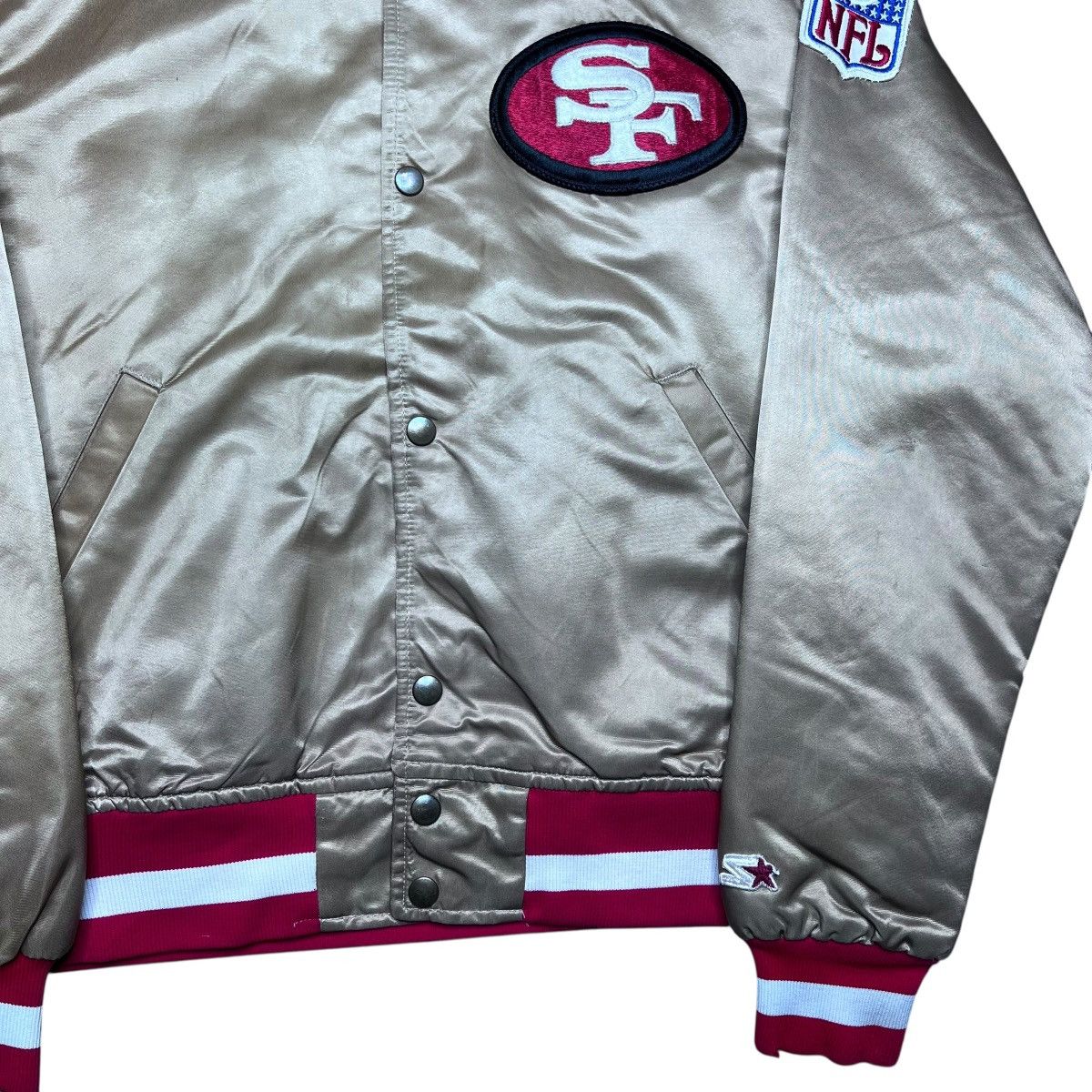 Starter 1990s NFL San Francisco 49ers Starter Spell Out Satin Jacket Size US M / EU 48-50 / 2 - 19 Thumbnail