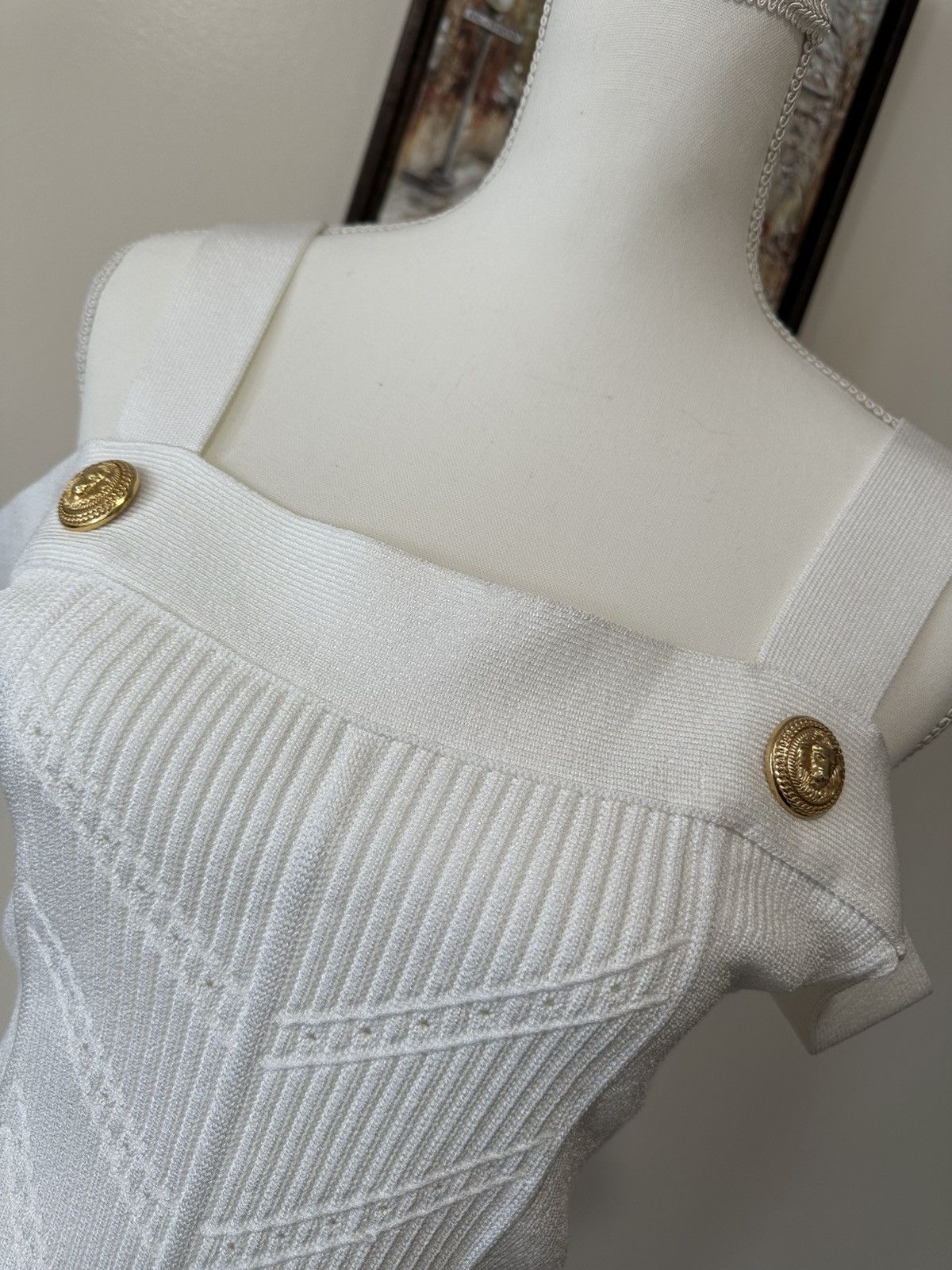 Balmain Balmain Paris Elegant White Off-Shoulder Dress Size L / US 10 / IT 46 - 3 Thumbnail