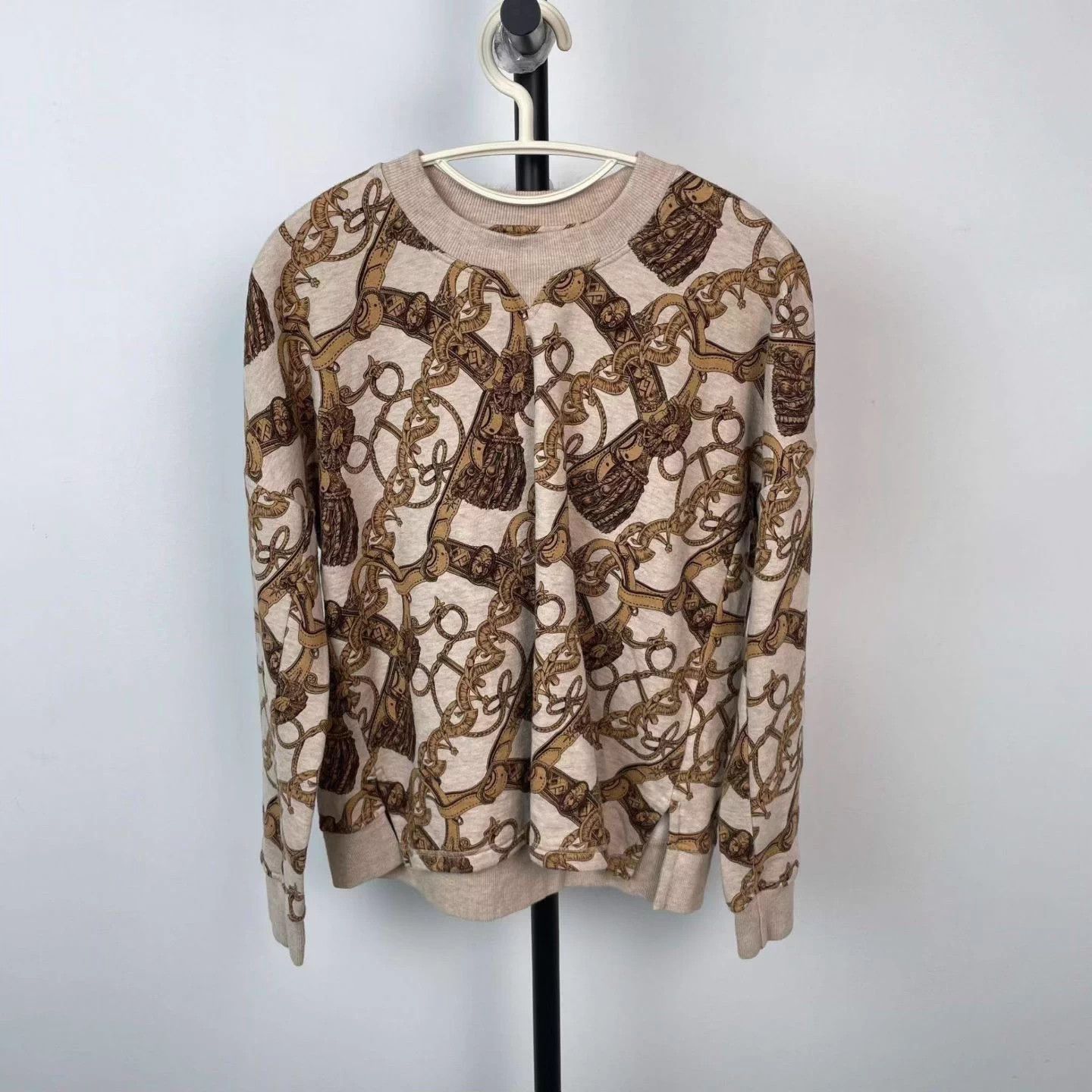 Hermes Hermes brown colorblock chain print crew sweat 36 Size XS / US 0-2 / IT 36-38 - 1 Thumbnail