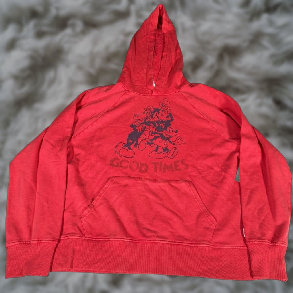 Disney Disney Hoodie Mens XL Boxy Oversized Fit Washed Red NEW Graphic Print Crew Neck Pullover Sweatshirt Size XL Men Size US XL / EU 56 / 4 - 1 Thumbnail