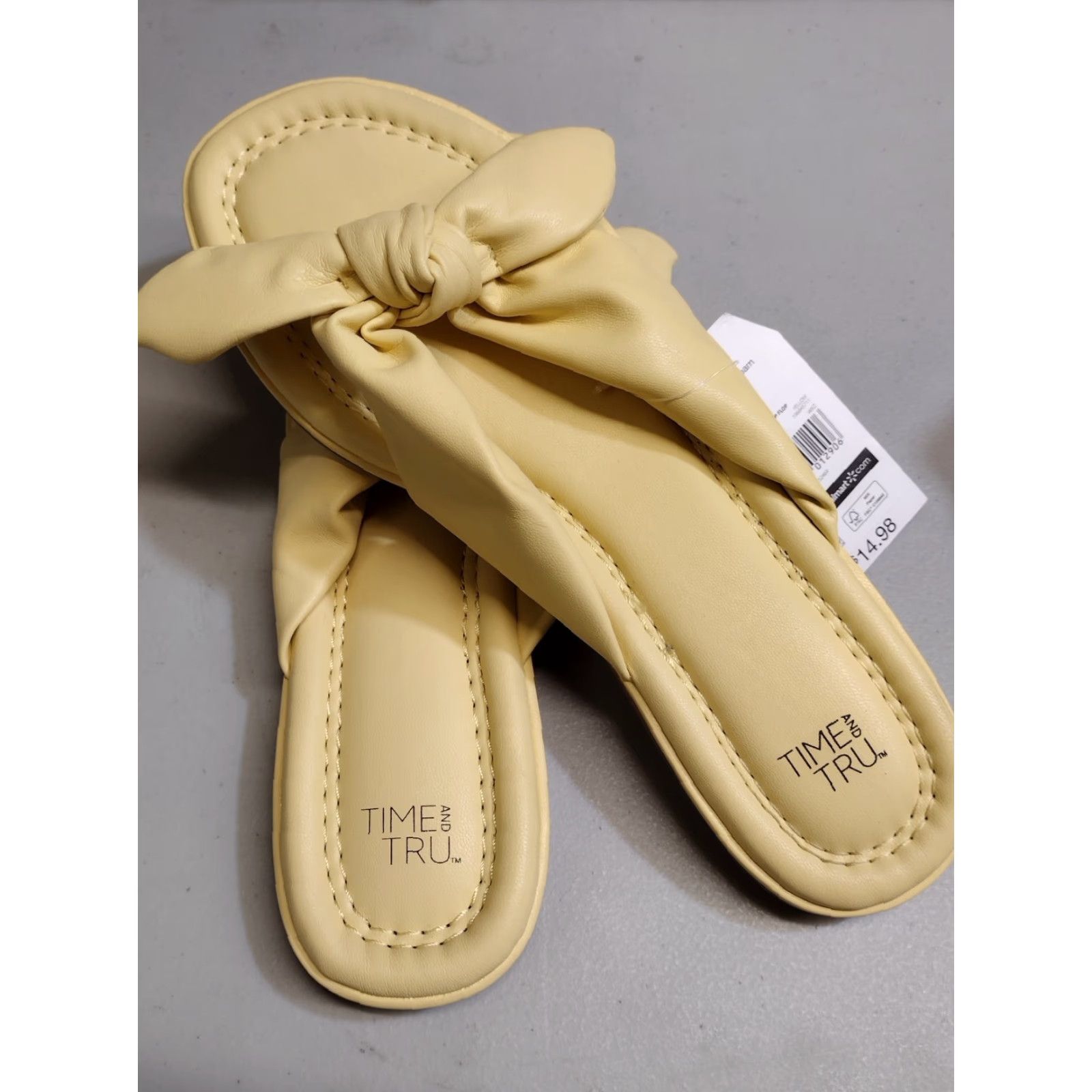 Vintage Time & Tru Bow Flip Flop Women Memory Foam Yellow Size 9 Sandal Size US 9 / IT 39 - 4 Thumbnail