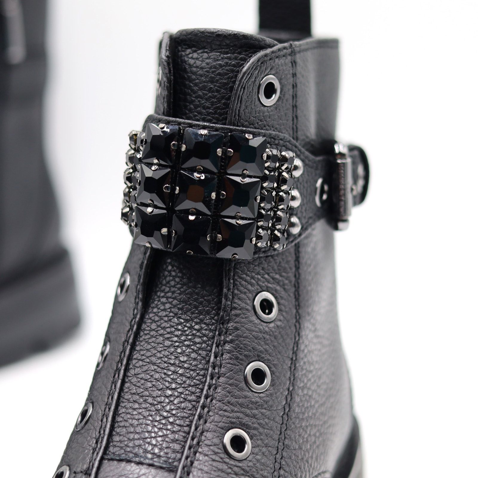 Karl Lagerfeld Karl Lagerfeld Paris Women Black Leather Combat Booties 7M Size US 7 / IT 37 - 6 Thumbnail
