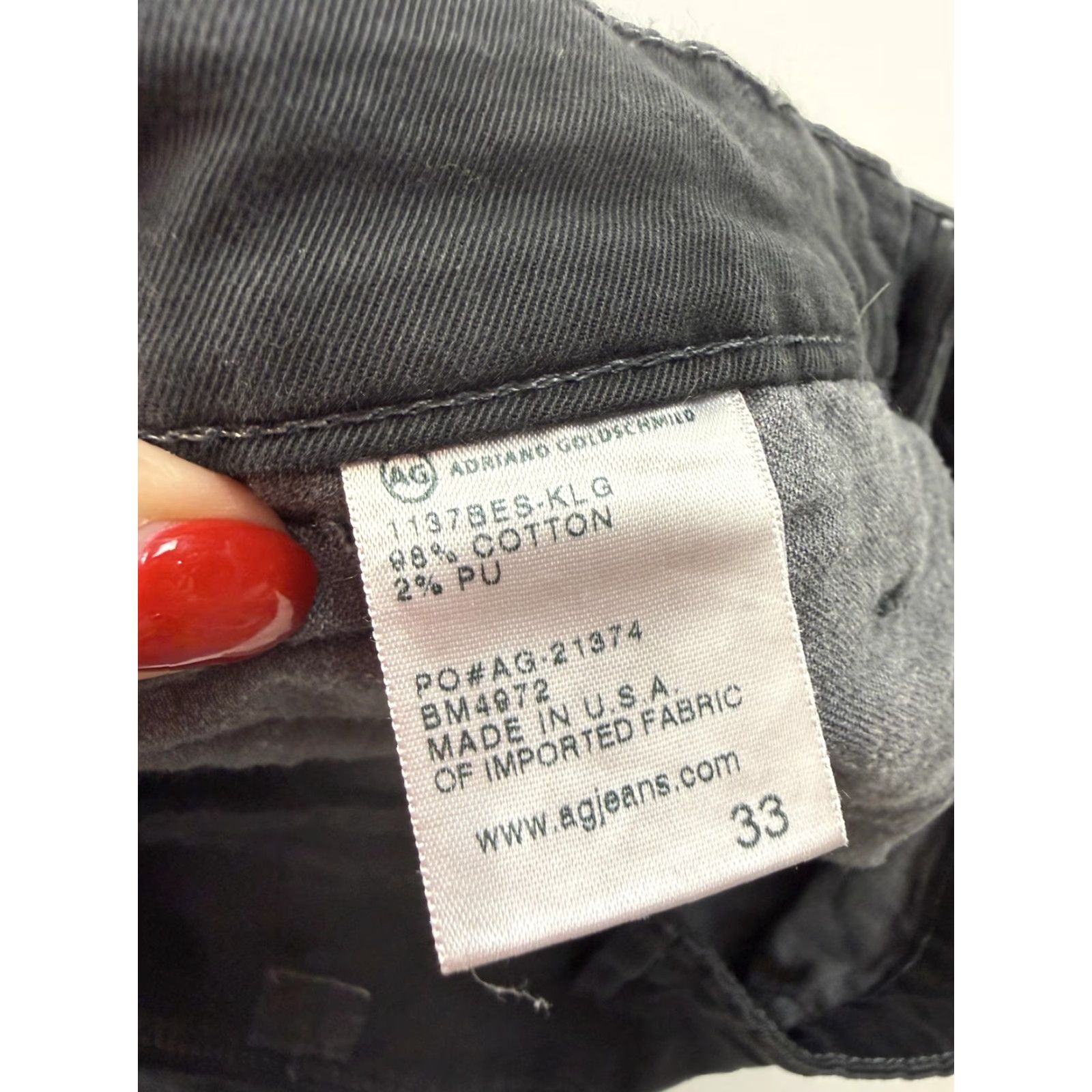 Vintage AG Adriano Goldschmied Pants Mens 33x29 Black Chino Straight Leg Casual Size US 33 - 4 Thumbnail