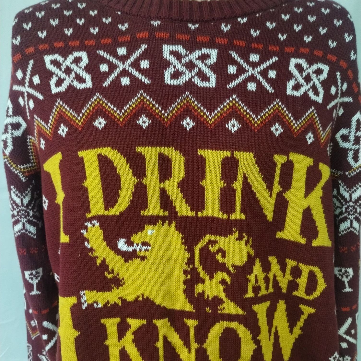 Other Game Of Thrones Men's Burgundy Sweater/Pullover SzXL SKU3867 Size US XL / EU 56 / 4 - 2 Thumbnail