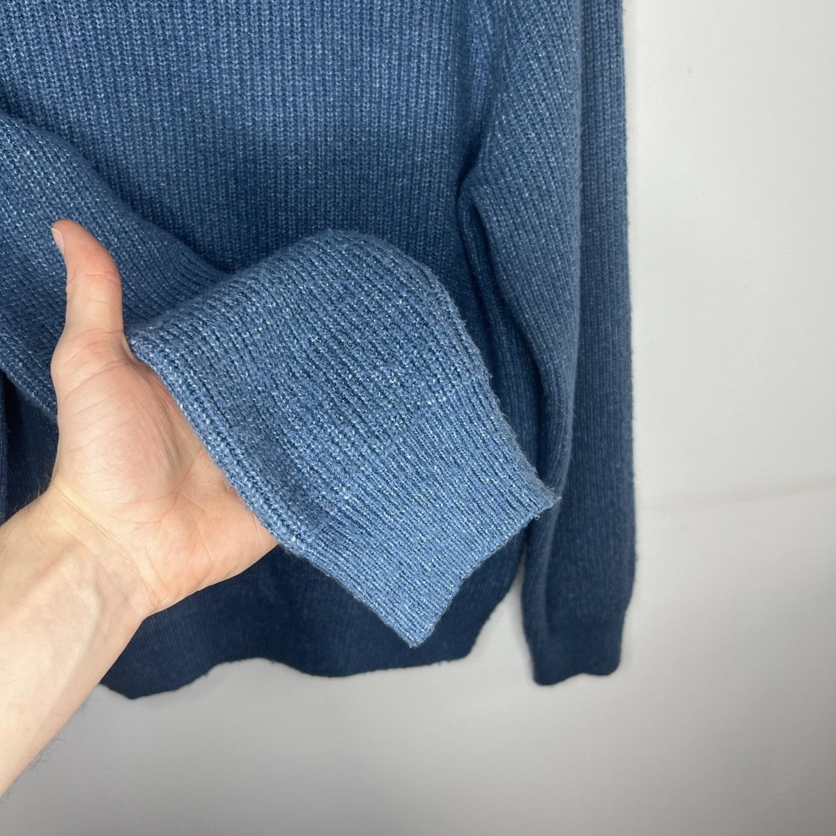 Loro Piana Loro Piana Wool Jumper Sweater Knitted Blue Size US M / EU 48-50 / 2 - 12 Thumbnail