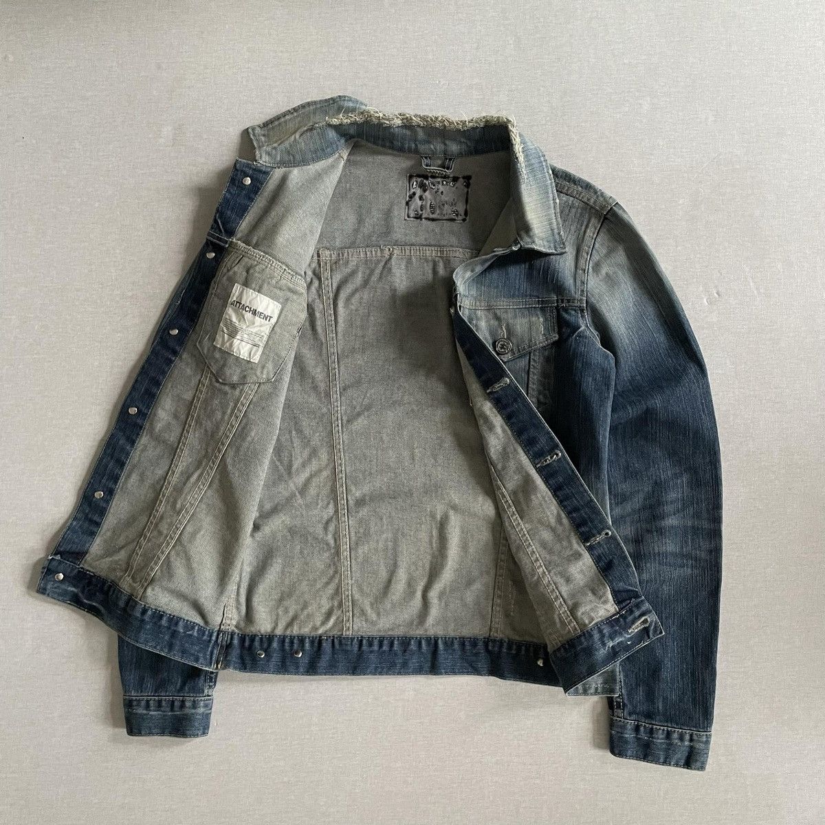 Attachment Attachment Stone Washed Distressed Denim Jacket Size US M / EU 48-50 / 2 - 9 Thumbnail