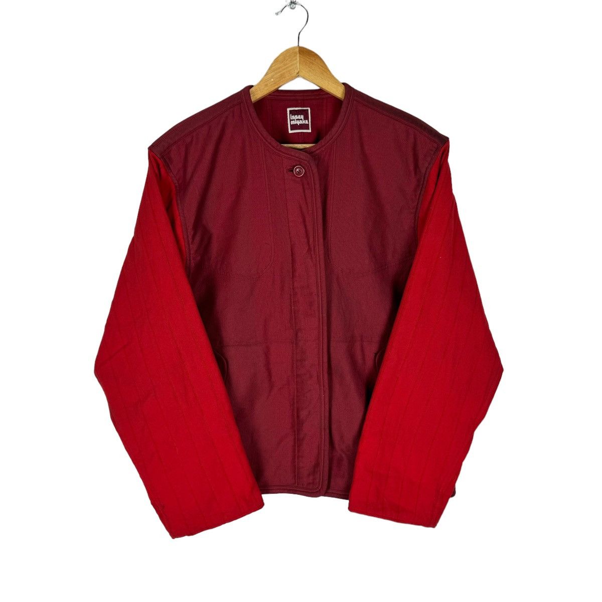 Issey Miyake 🌟70s ISSEY MIYAKE CHERRY RED BUTTON JACKET Size M / US 6-8 / IT 42-44 - 1 Thumbnail