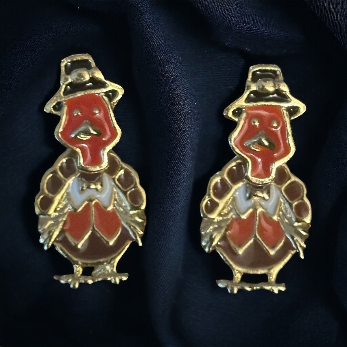 Vintage Vintage Thanksgiving Tom Turkey earrings Size ONE SIZE - 1 Thumbnail