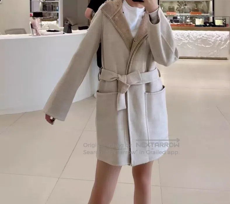 Hermes Hermes Khaki Cashmere Hooded Belted Long Sleeve Coat Size XXS / US 00 / IT 34 - 9 Thumbnail