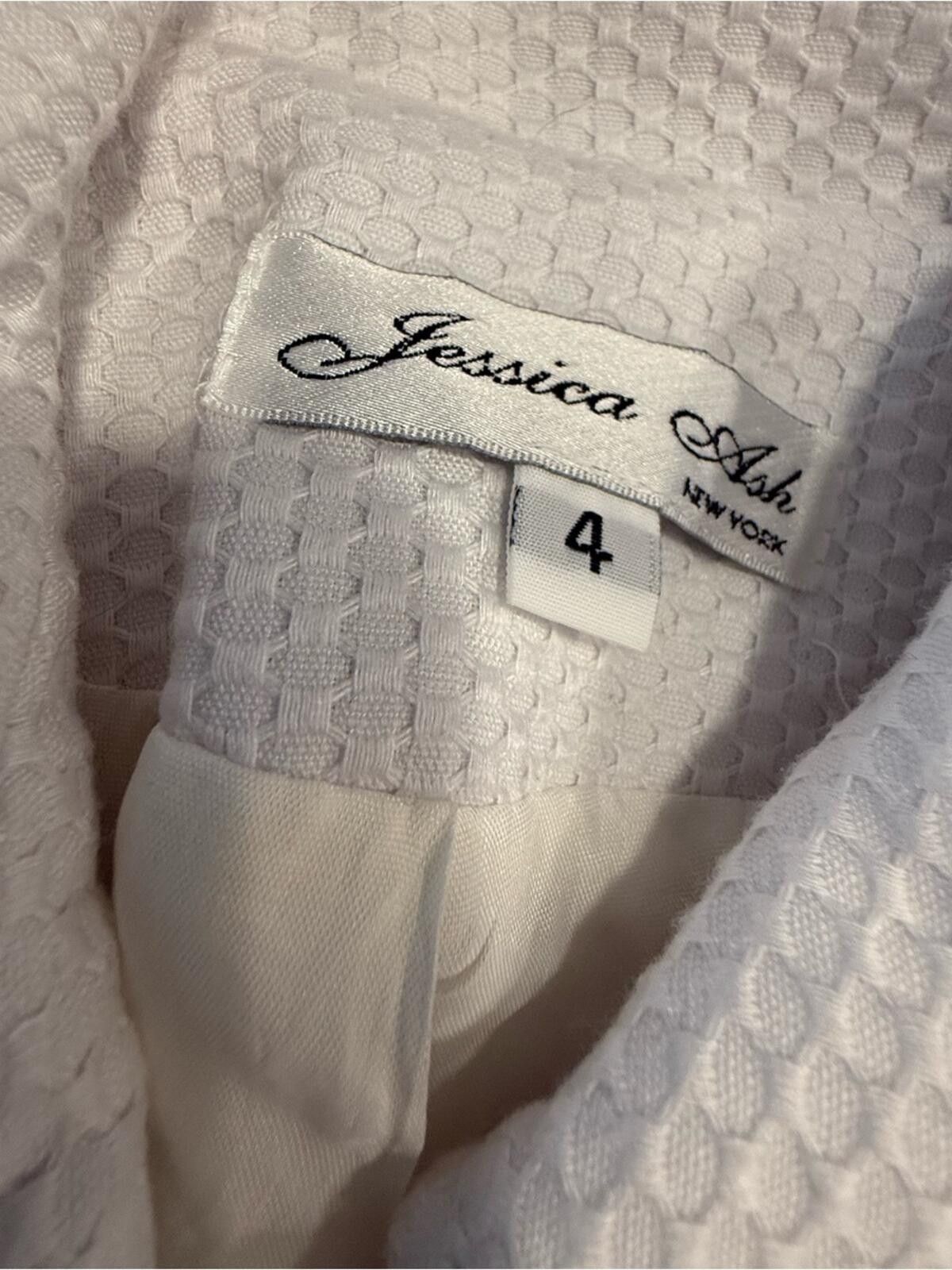 Other Jessica Ash white crop honeycomb textured blazer jacket SZ 4 Size S / US 4 / IT 40 - 8 Thumbnail