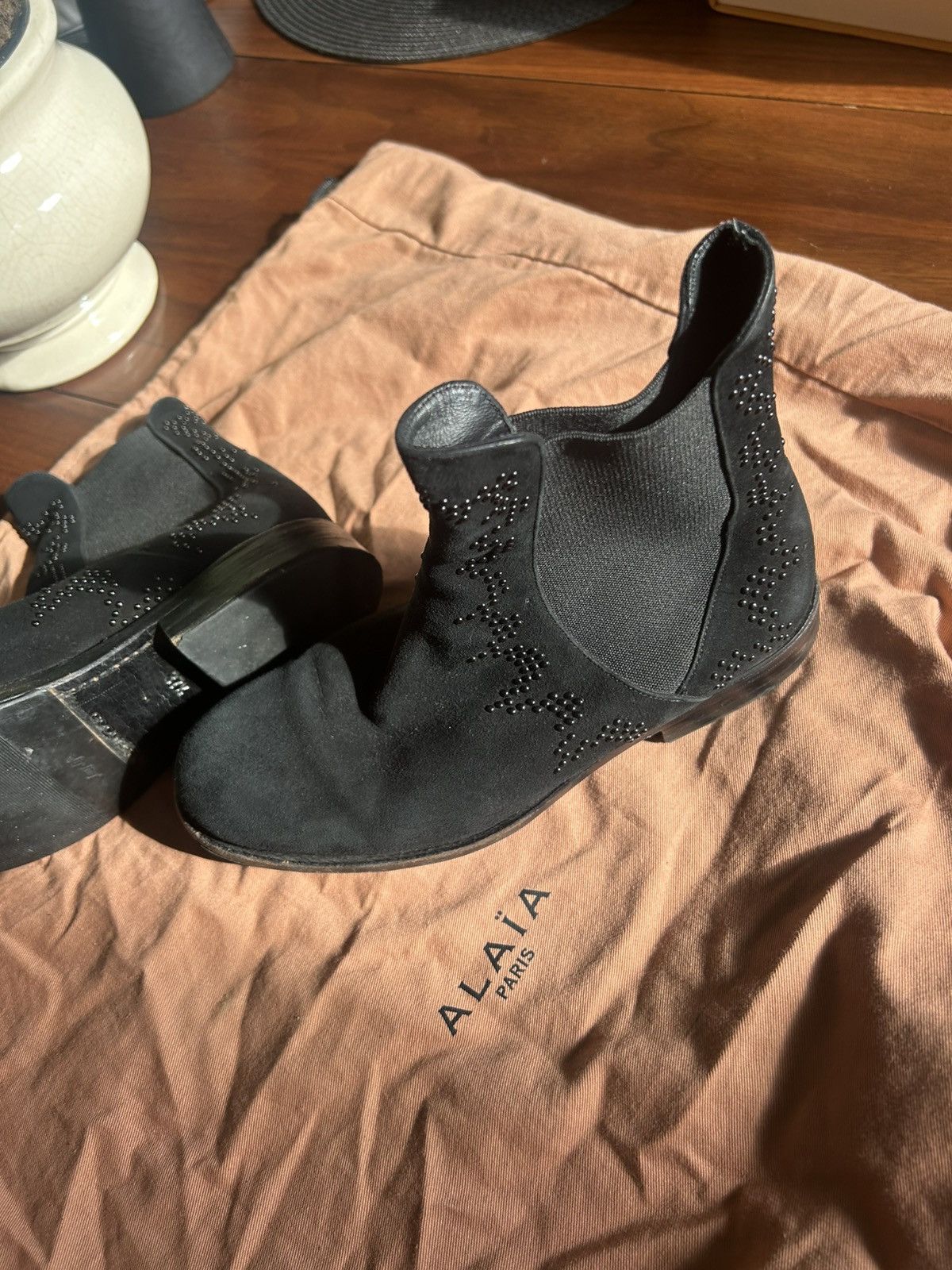 Alaia ALAIA studded suede Chelsea boots black Size US 6.5 / IT 36.5 - 1 Thumbnail