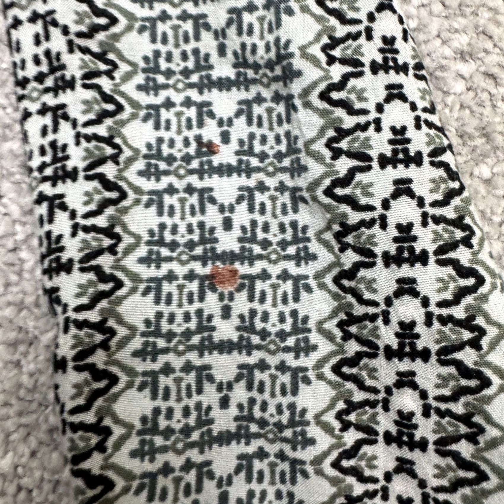 Prana Prana Geometric Print Henley Long Sleeve Blouse Womens S Black Green Top Size S / US 4 / IT 40 - 5 Thumbnail