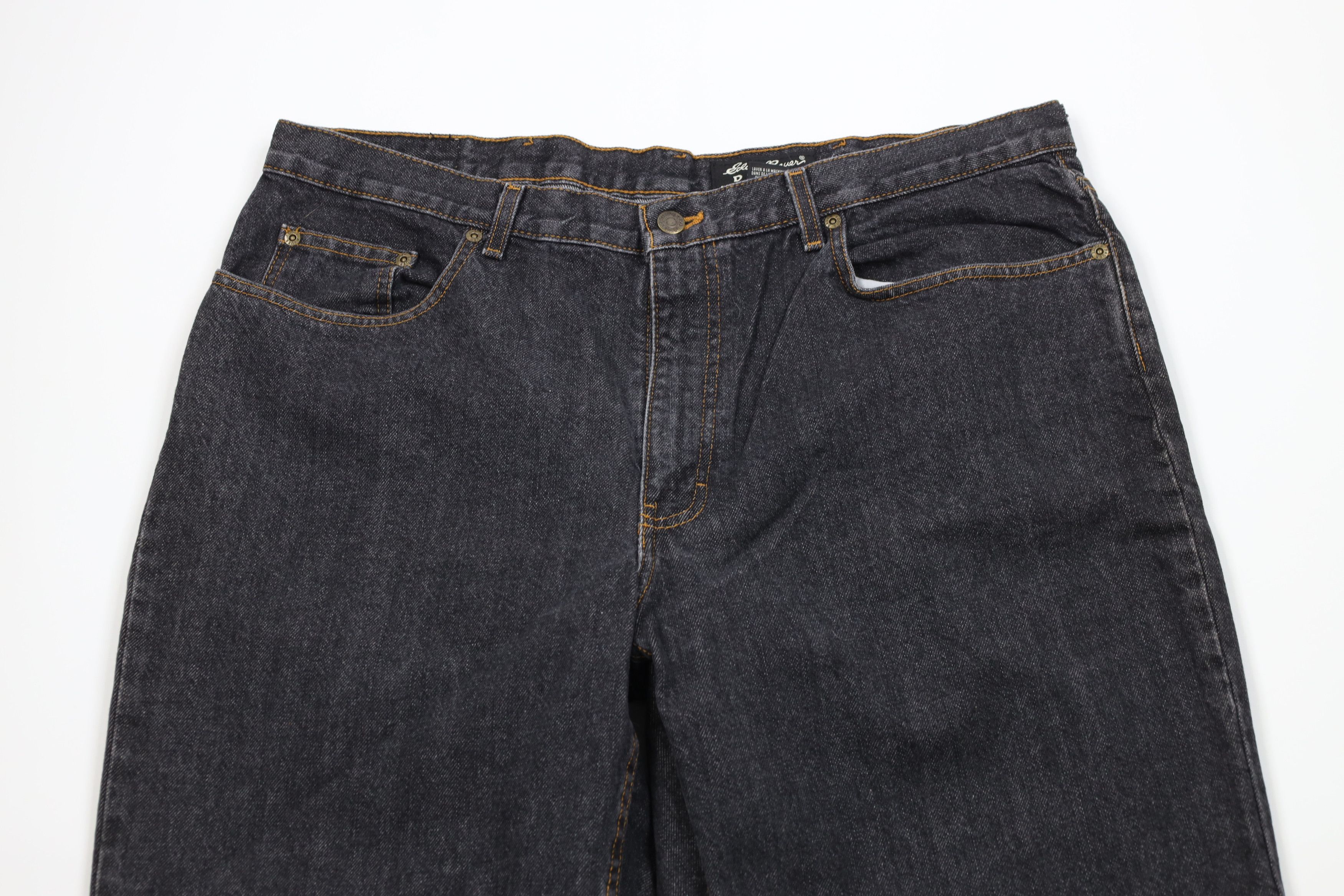 Eddie Bauer Vintage 90s Eddie Bauer Wide Leg Denim Jeans Black Cotton Size US 38 / EU 54 - 2 Thumbnail