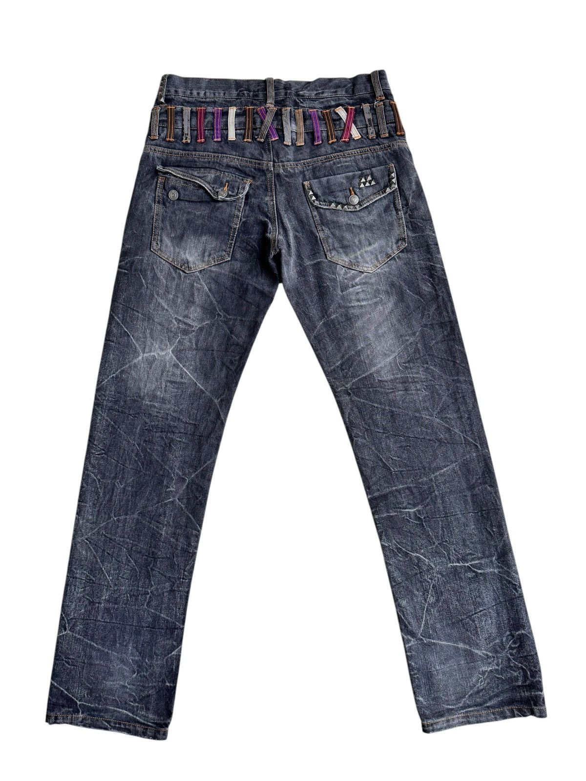 Japanese Brand 🔥Japanese Brand Nylaus Distressed Zipper Denim Jeans Size US 32 / EU 48 - 2 Thumbnail