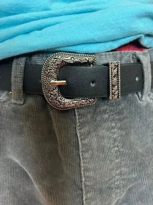 Other Y2K Buckle Belt (black) Size 32 - 4 Thumbnail