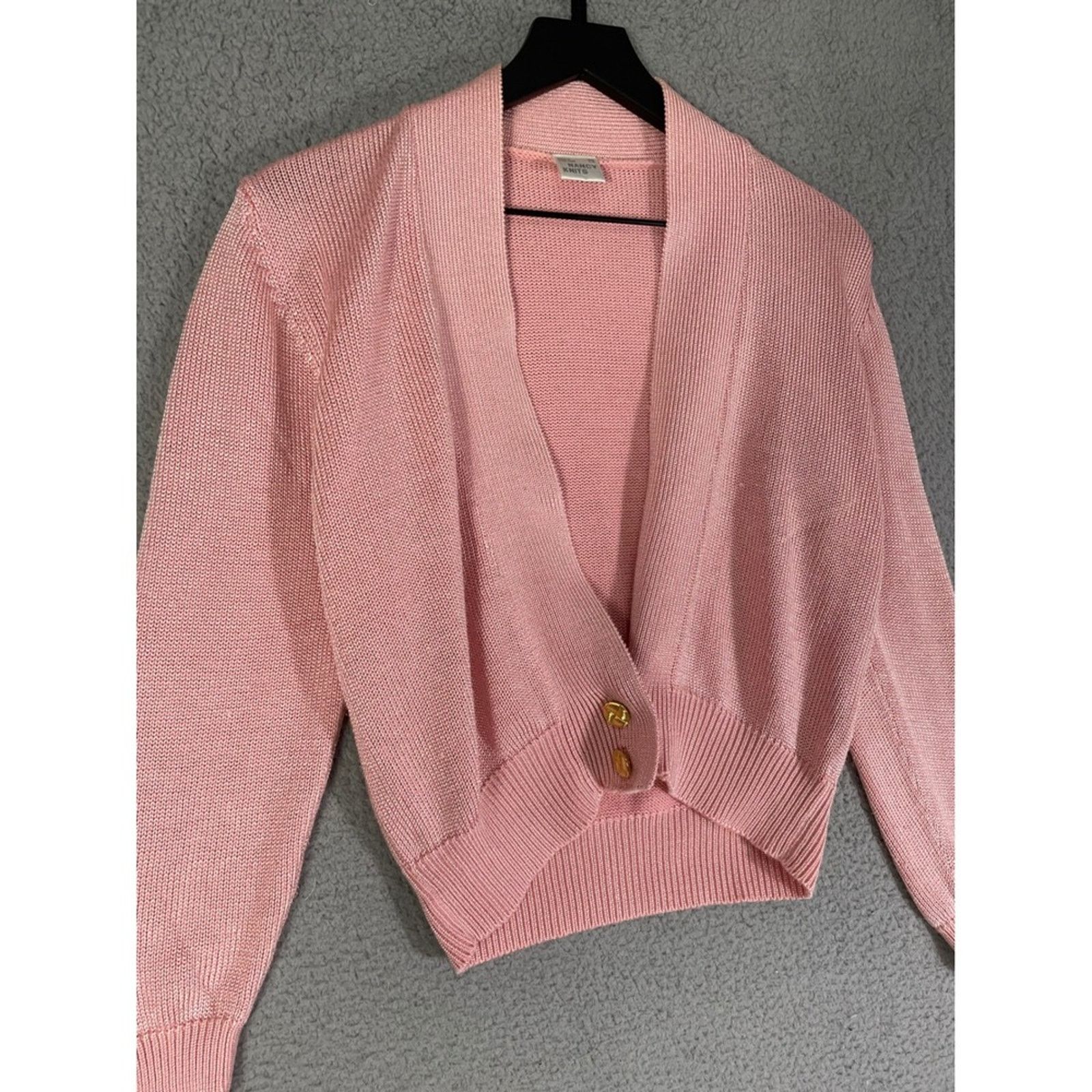 Vintage Nancy Knits Vintage Pink Cardigan Sweater Rayon Small 80's Size S / US 4 / IT 40 - 3 Thumbnail