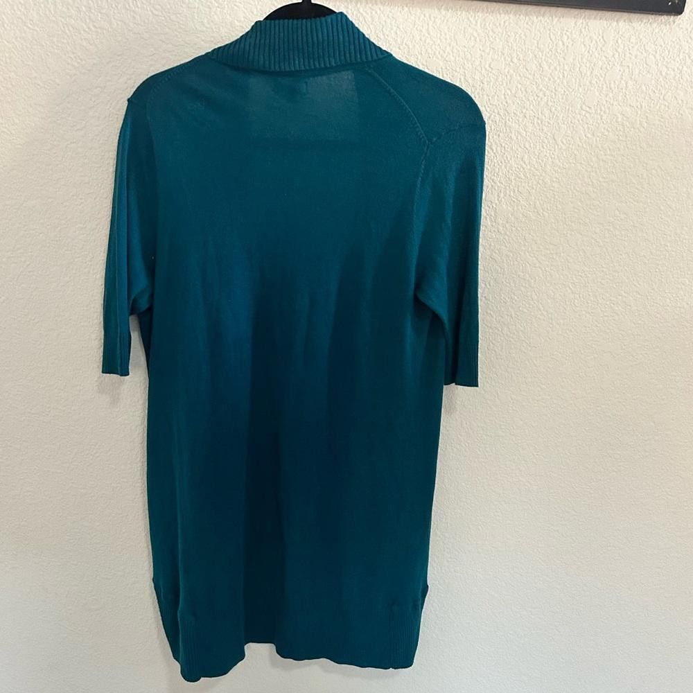 Express Express Short Sleeve Open Shawl Cardigan Teal Blue Medium Size M / US 6-8 / IT 42-44 - 5 Thumbnail