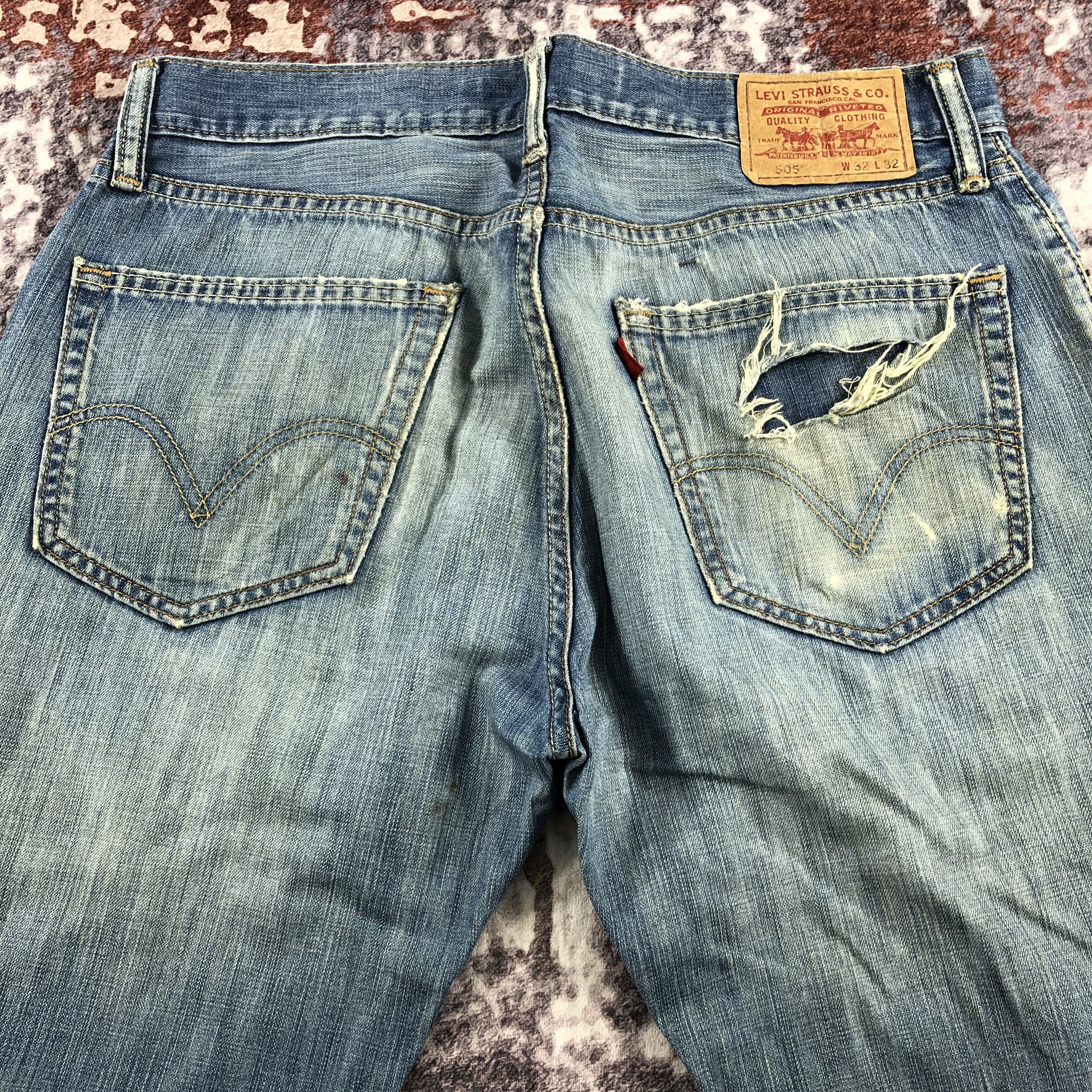 Levi's × Vintage Vintage Ripped Levis 505 Jeans-JM2475 Size US 34 / EU 50 - 5 Thumbnail