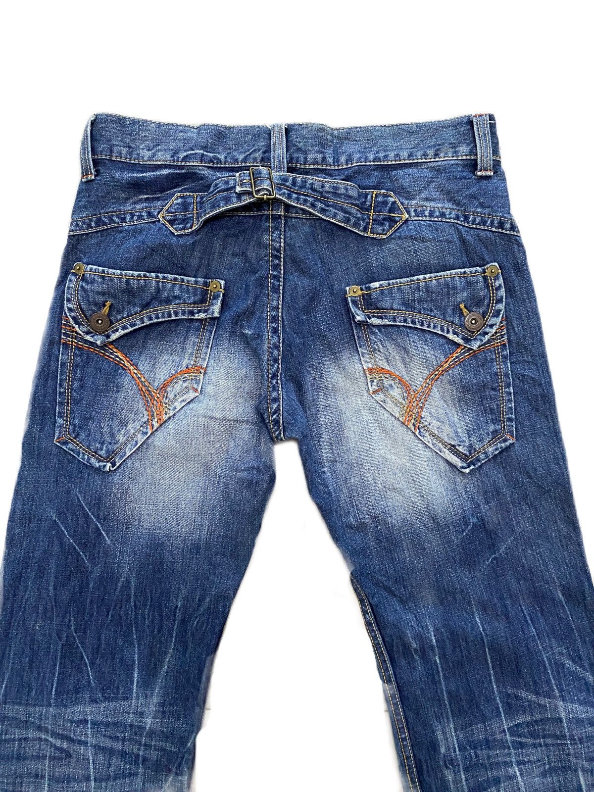 If Six Was Nine × Japanese Brand × Junya Watanabe JAPAN BRAND BACK NUMBER THRASHED DENIM GRUNGE STYLE Size US 32 / EU 48 - 6 Thumbnail