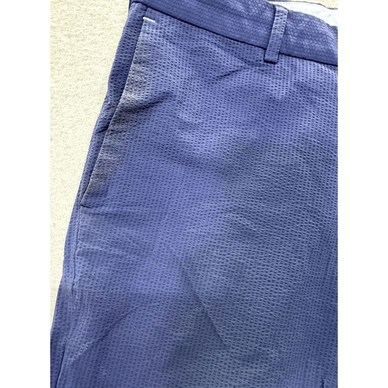 Peter Millar Peter Millar Crown Crafted Golf Performance Mens 34 Navy Seersucker Shorts Size US 34 / EU 50 - 4 Thumbnail