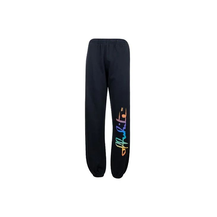Off-White o1gr1nt0125 Rainbow Offwhite Sweatpant in Black Size 24" / US 00 / IT 34 - 1 Thumbnail