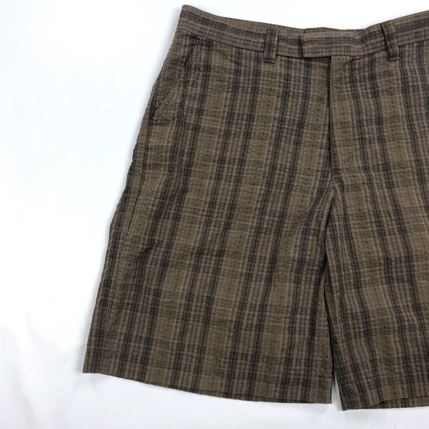 Patagonia Patagonia Men's 33 Brown Plaid Organic Cotton Blend Chino Walking Shorts Slim? (remove uncertain) Size US 33 - 2 Thumbnail