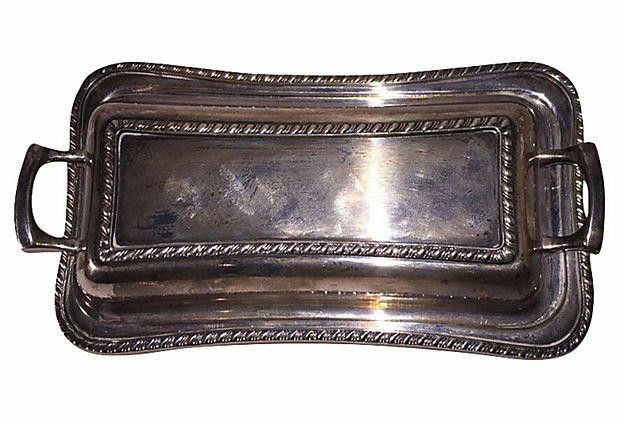 Designer Crescent Silver-Plate Butter Dish Size ONE SIZE - 3 Thumbnail