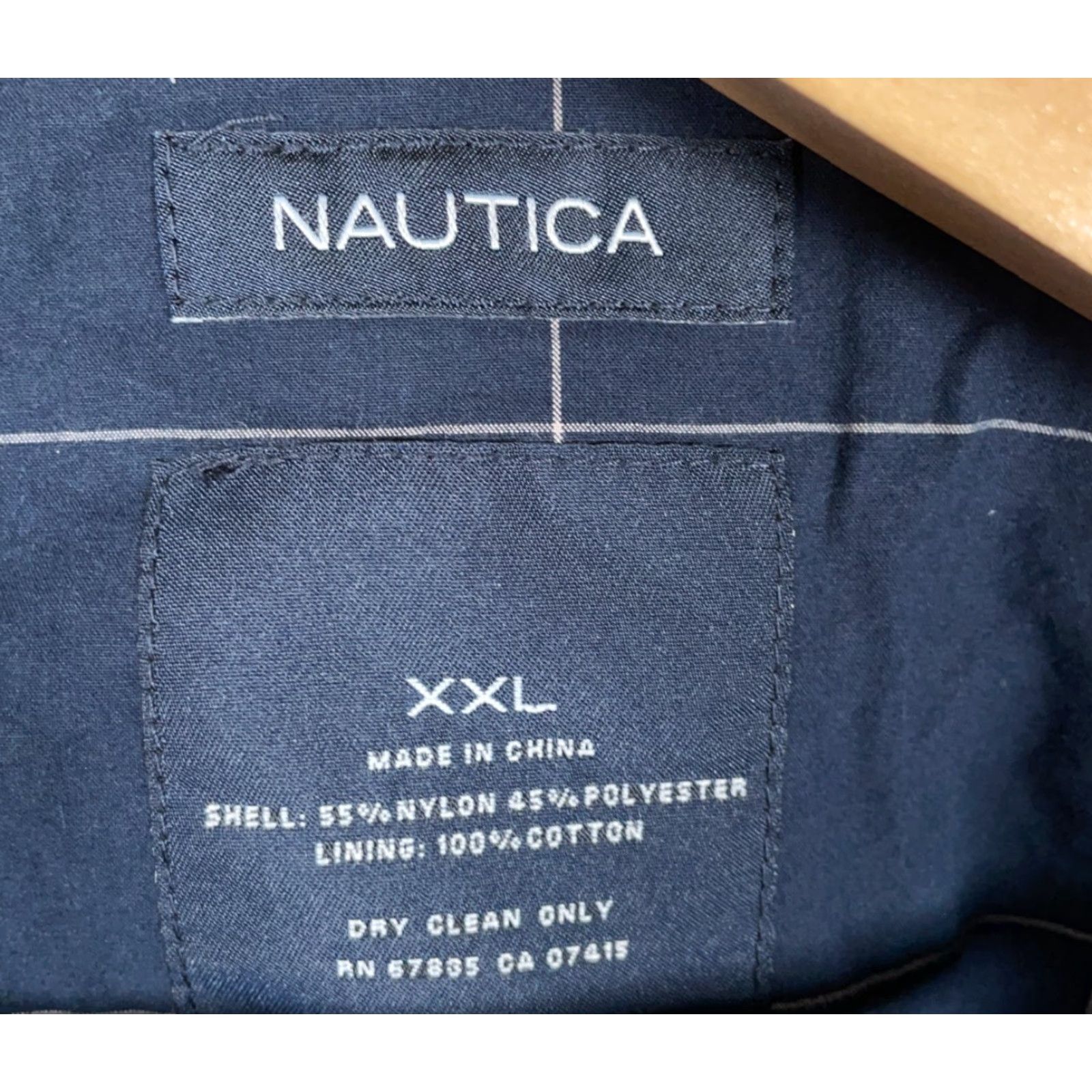 Nautica Nautica Jacket Mens 2XL Beige Nylon Blend Zip Up Lined Cotton Check Bomber 90s Vintage Men’s Regular Folded: Dry Clean Only Size US XXL / EU 58 / 5 - 3 Thumbnail
