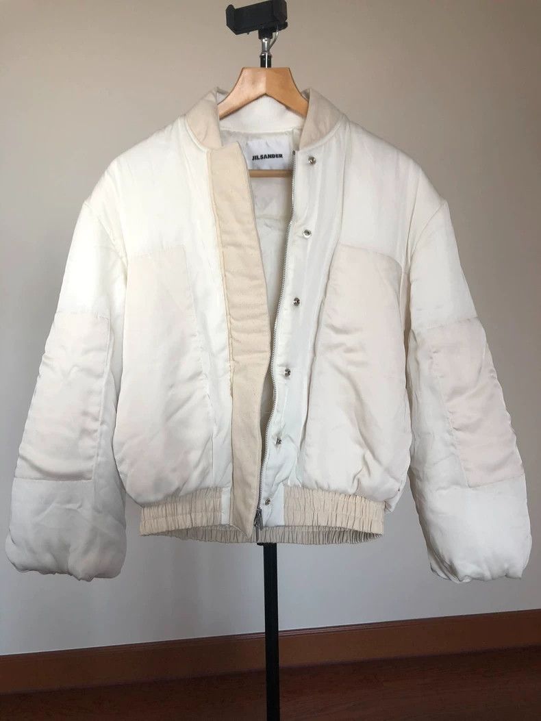 Jil Sander Jil Sander Silk-paneled baseball jacket Size M / US 6-8 / IT 42-44 - 1 Thumbnail
