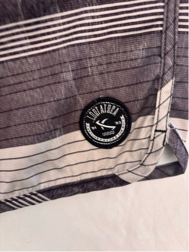 Lost Enterprises Men's Lost Swim Trunks Size 32 Gray Striped Size US 30 / EU 46 - 9 Thumbnail