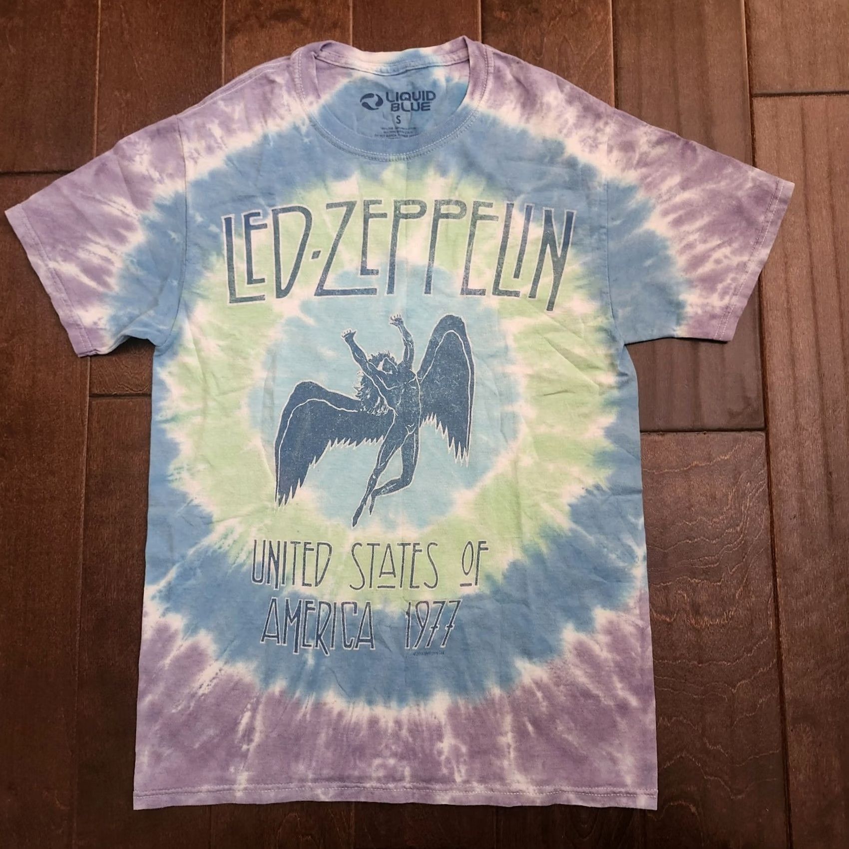 Liquid Blue Liquid Blue Shirt Mens S Led Zeppelin Tie Dye Band USA Rock Tee STAINS Size US S / EU 44-46 / 1 - 2 Thumbnail