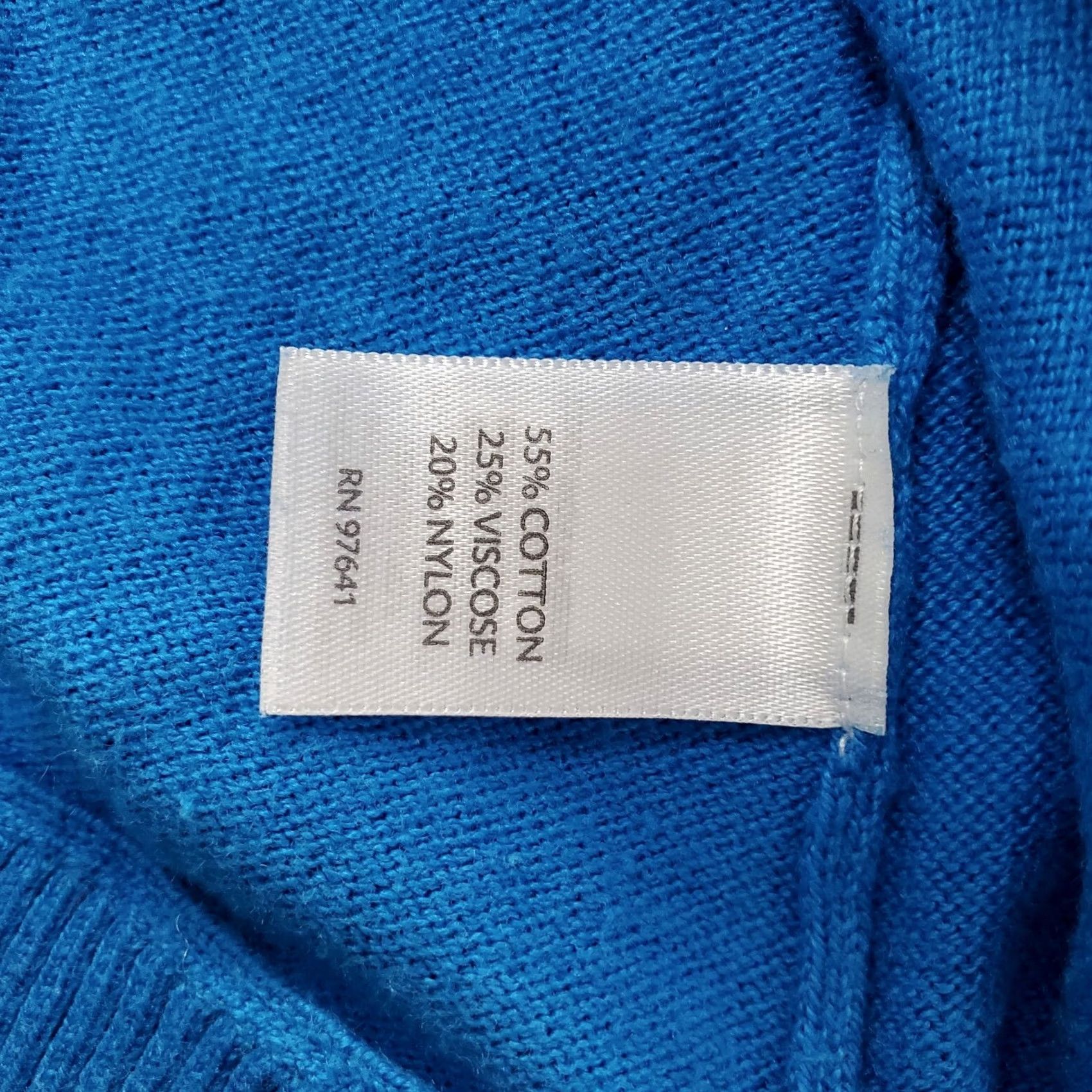 J. Jill J. Jill Sweater Womens Petite Large Blue Solid Tight Knit V Neck Pullover Size L / US 10 / IT 46 - 6 Thumbnail
