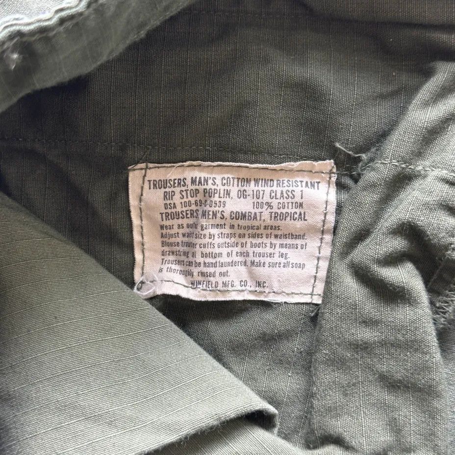 Other Vintage 60s 70s Military Poplin Jungle Combat Cargo Pants Size US 34 / EU 50 - 4 Thumbnail