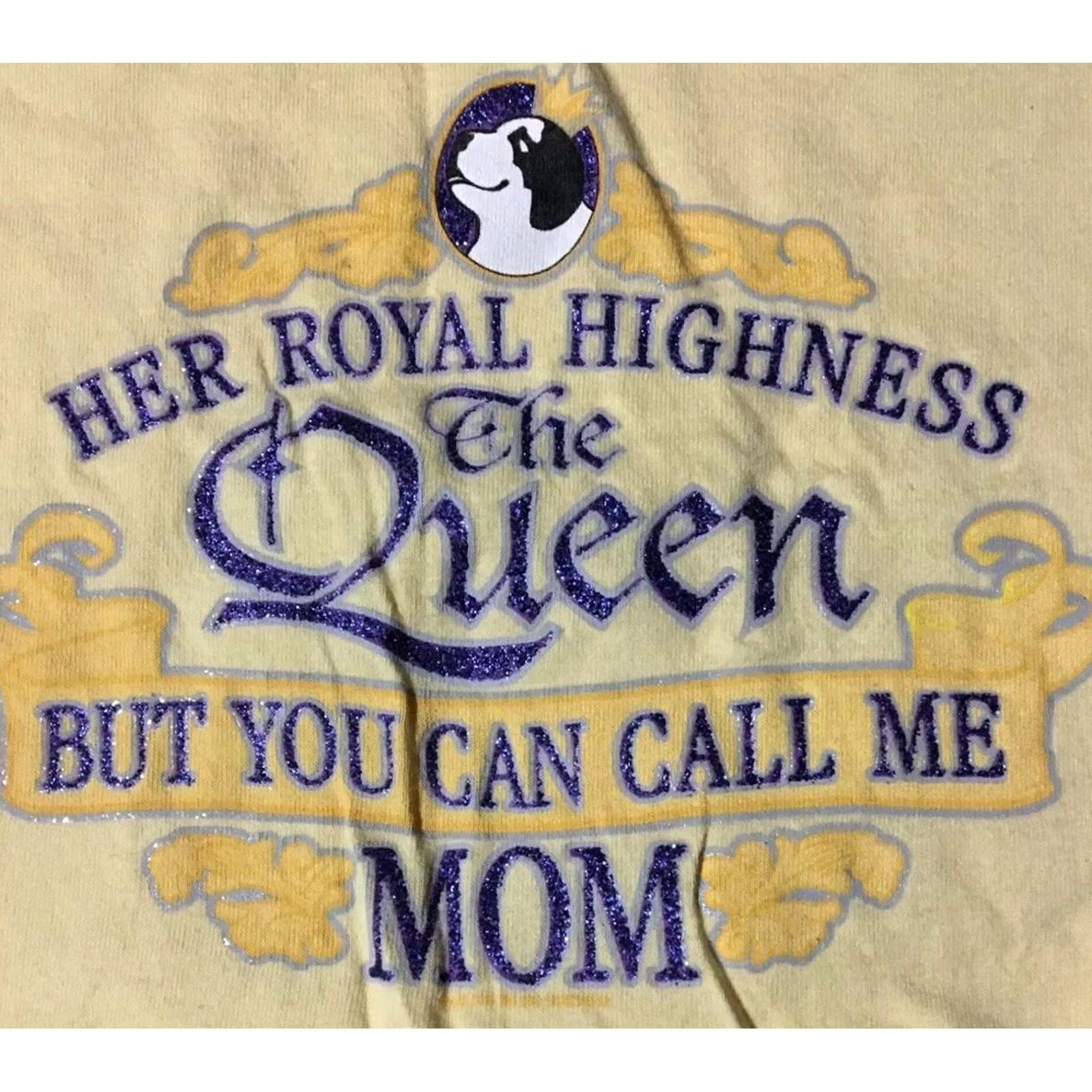 Big Dogs VINTAGE Big Dogs Your Royal Highness Mom Shirt L Yellow USA 90s Princess Joke Womens Shirt Size L / US 10 / IT 46 - 2 Thumbnail