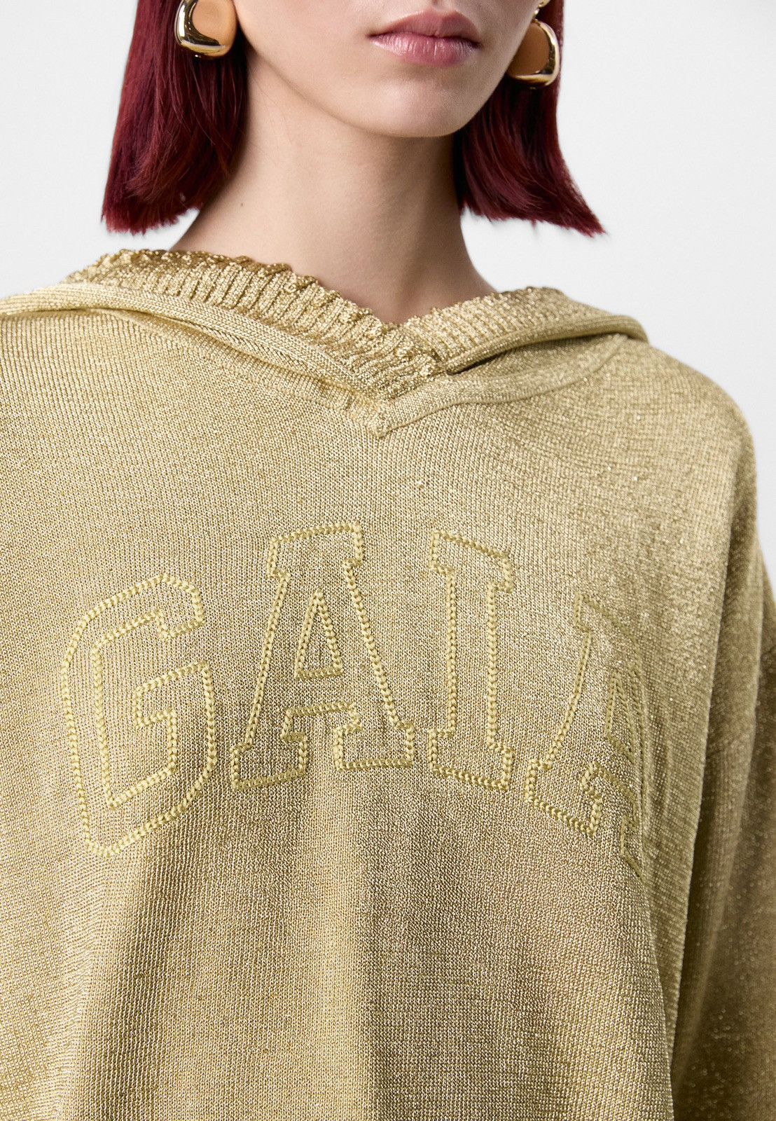 Cult Gaia Gap x Cult Gaia Metallic Gold Logo Hoodie Size XS / US 0-2 / IT 36-38 - 2 Thumbnail