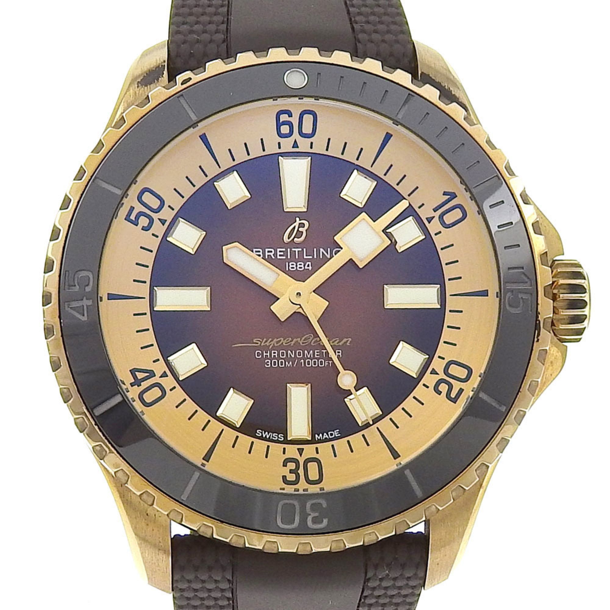 BREITLING Super Ocean Automatic 44 Watch cal.SW200-1 N17376201Q1S1 x Rubber Bronze Brown Dial Men's