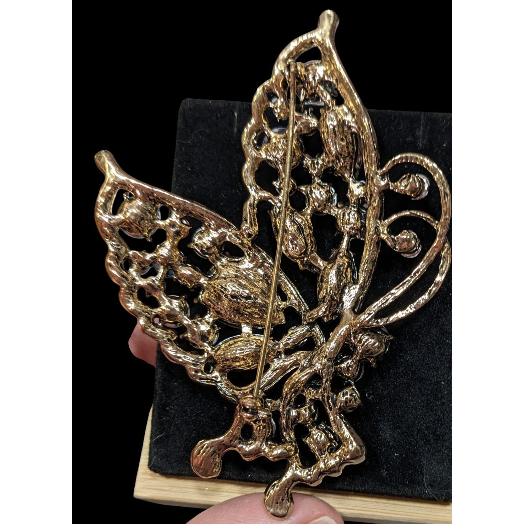 Other Fantasy Glam Large Rainbow Gemmed Butterfly Brooch Size ONE SIZE - 2 Thumbnail
