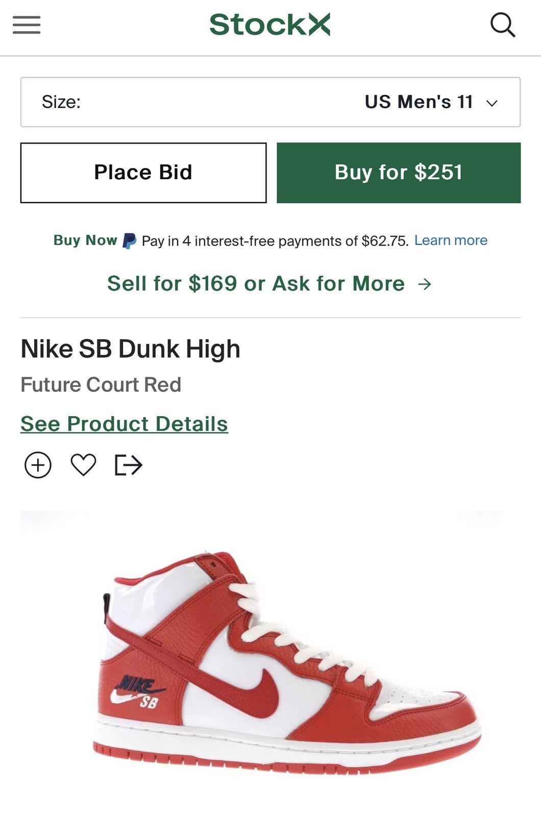 Nike Nike SB Dunk High Future Court Red Size US 11 / EU 44 - 11 Thumbnail