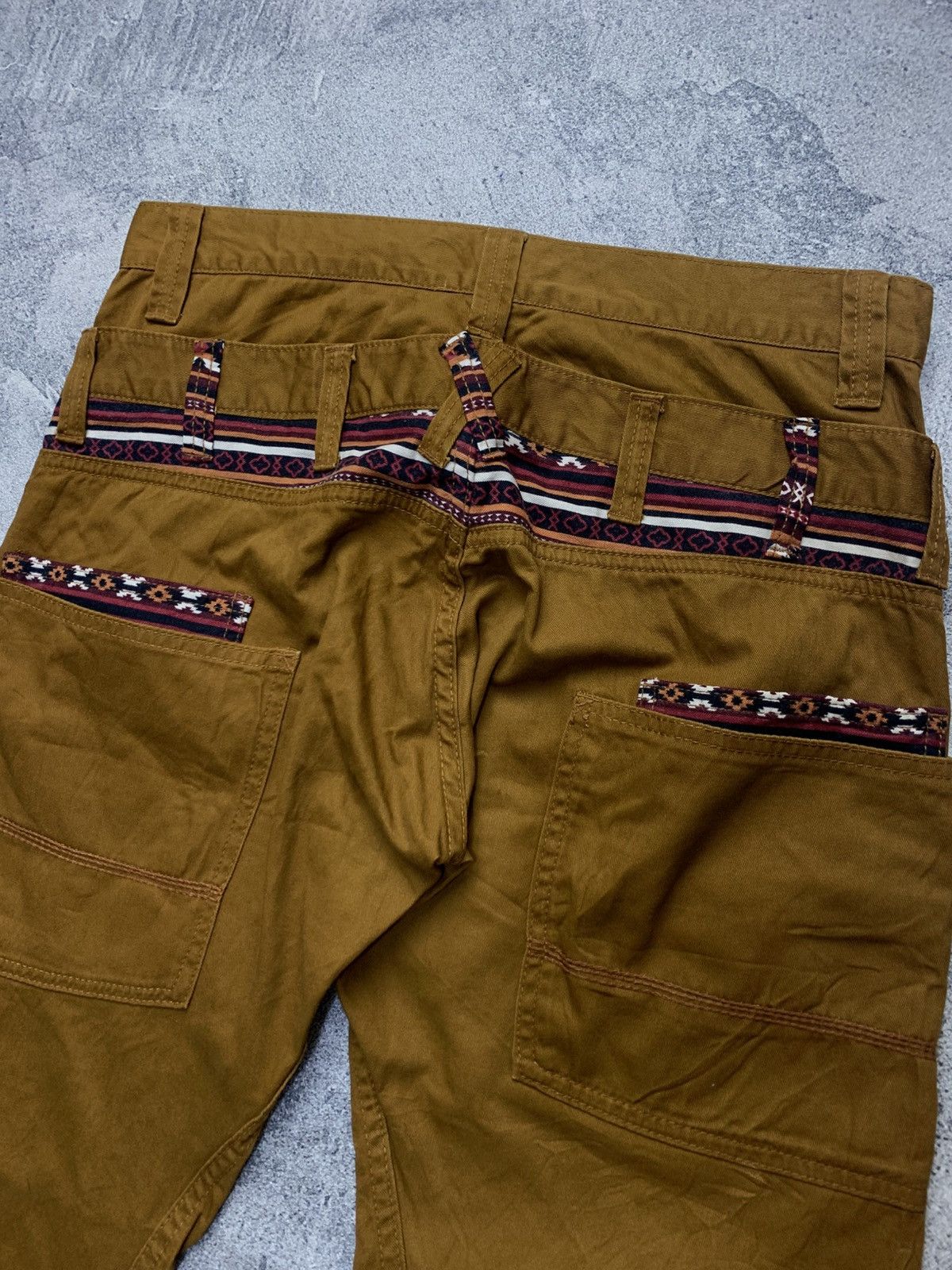 If Six Was Nine 🐍 2000s Dominate Japan Handcrafted Double Waist Pants Size US 32 / EU 48 - 8 Thumbnail