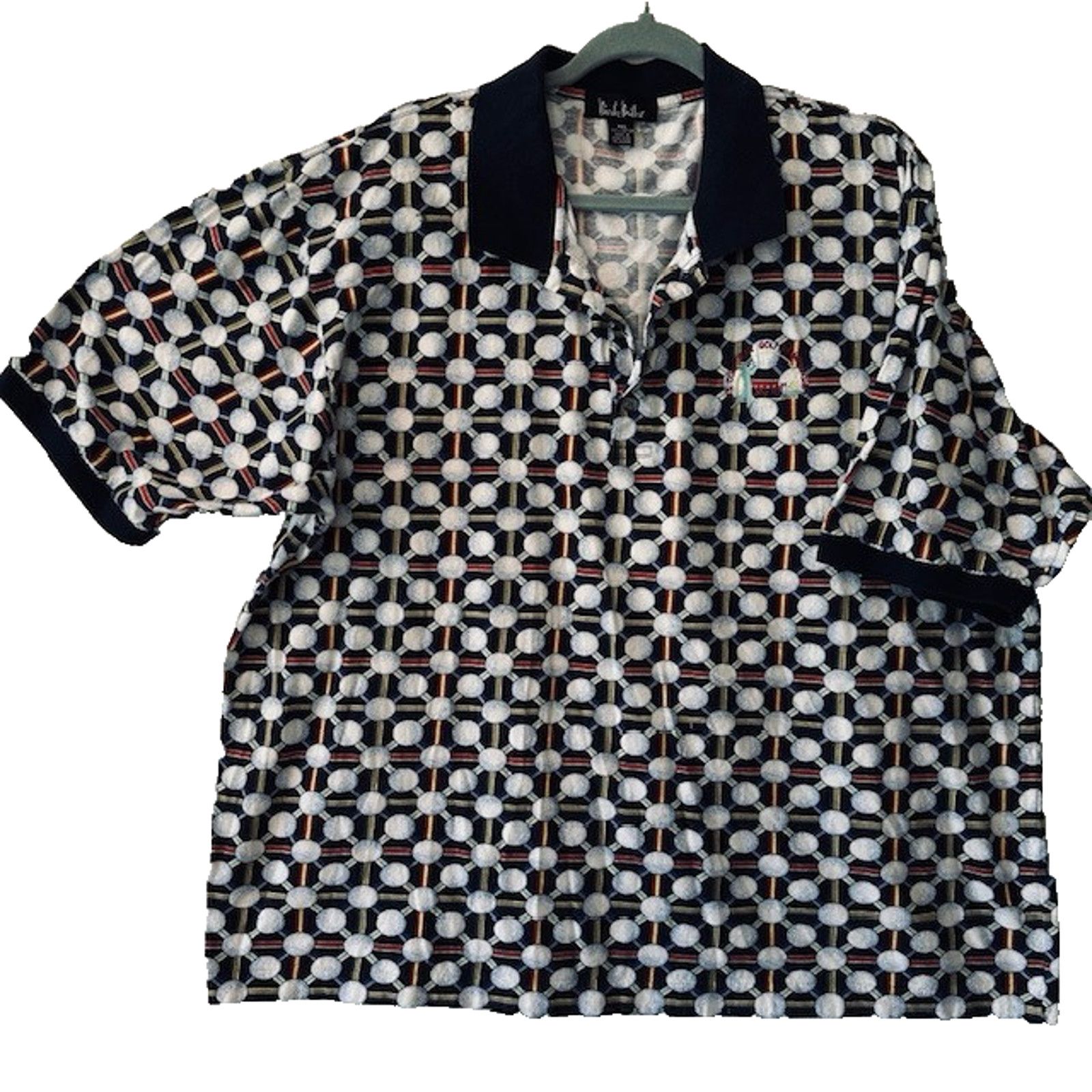 Nicole Miller Nicole Miller Golf Polo Shirt 2XL Navy Blue Golf Ball Design Size US XXL / EU 58 / 5 - 1 Thumbnail