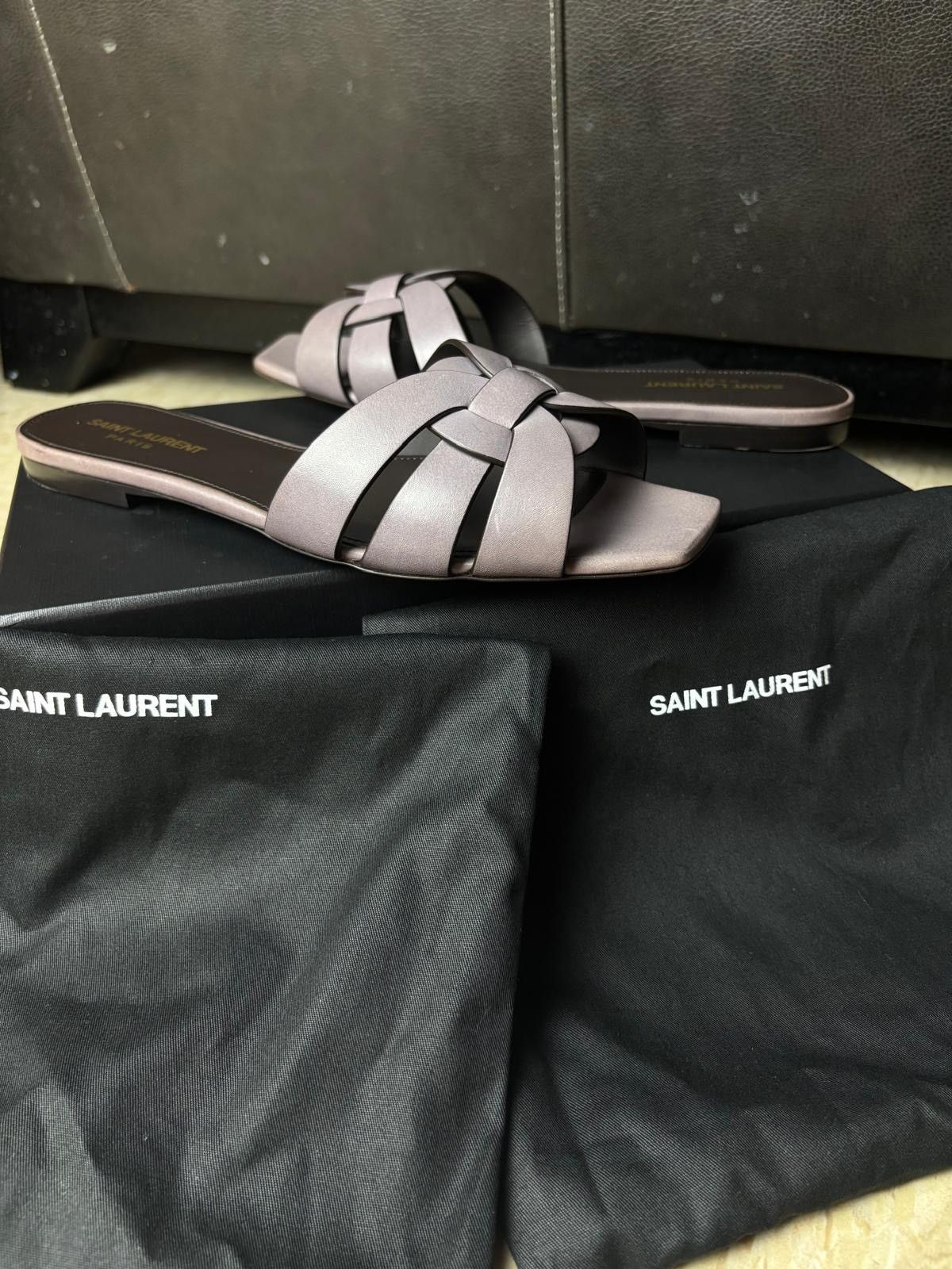 Saint Laurent Paris Saint Laurent Women's Iris Woven Flat Sandals Size 38.5 Size US 8.5 / IT 38.5 - 3 Thumbnail