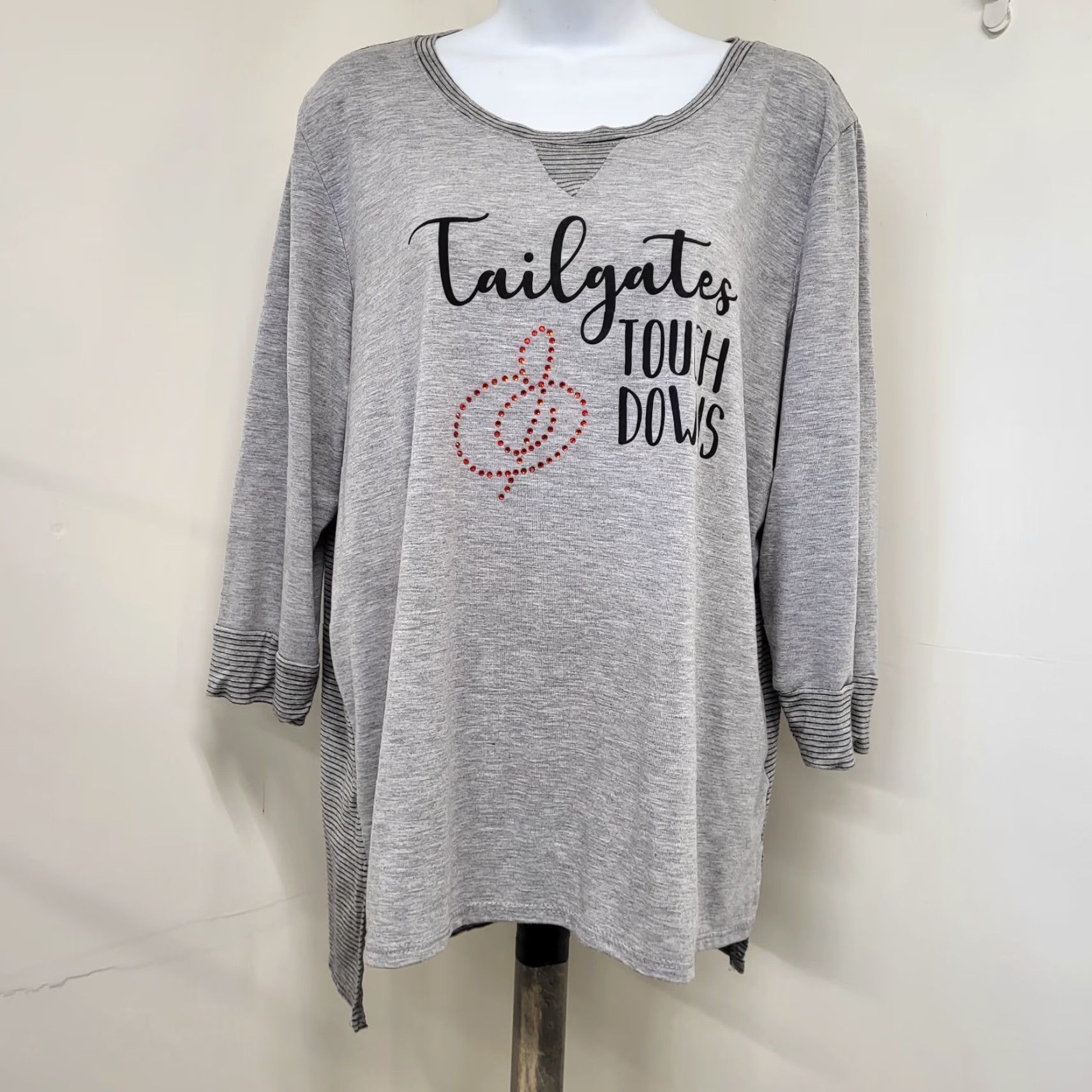Vintage Leo & Nicole Shirt Woman's Large Gray Tail Gates and Touch Downs Football Shirt Women Football Size L / US 10 / IT 46 - 2 Thumbnail