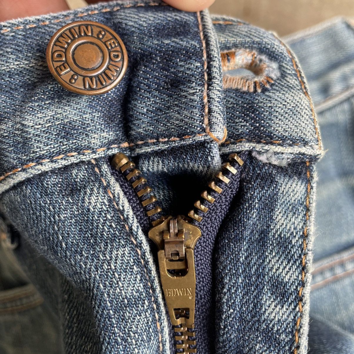 Edwin 🔥Vintage Edwin 503 Stoned Washed Ripped Distress Denim Jeans Size US 29 - 11 Thumbnail
