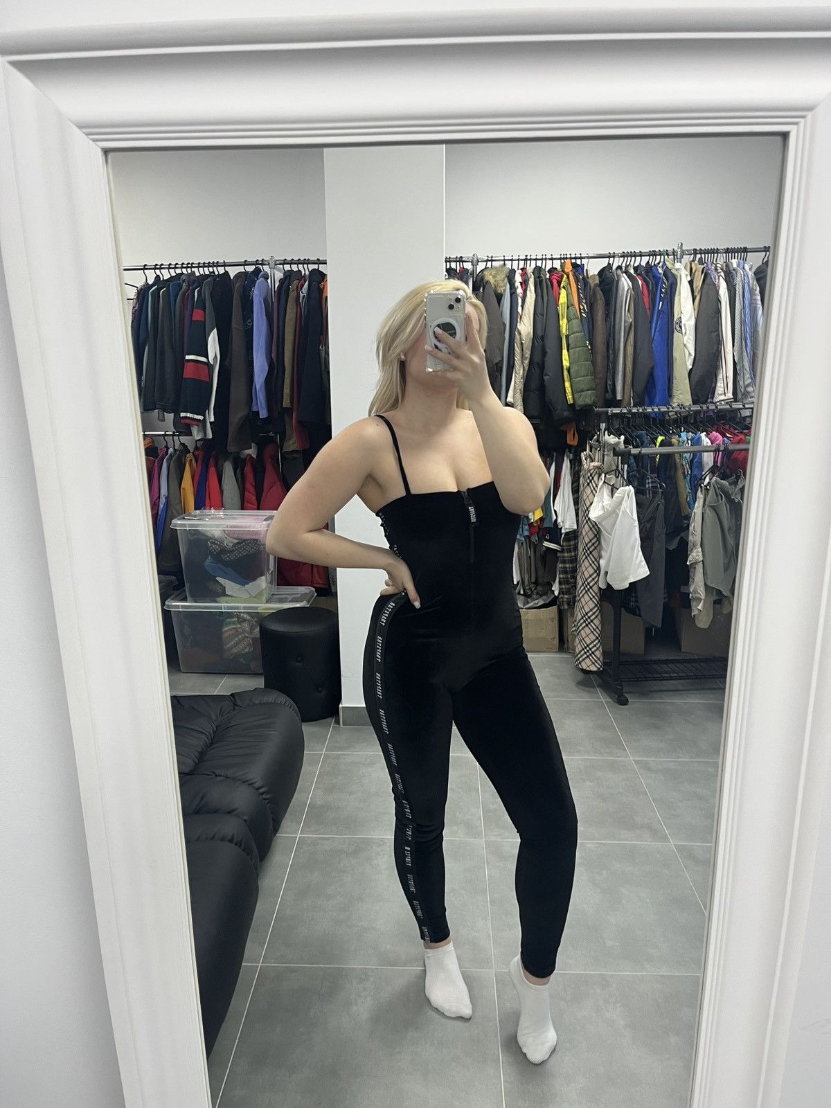 Trapstar London Trapstar Women Velour Tape Bodysuit Size L Size 34" / US 12 / IT 48 - 2 Thumbnail