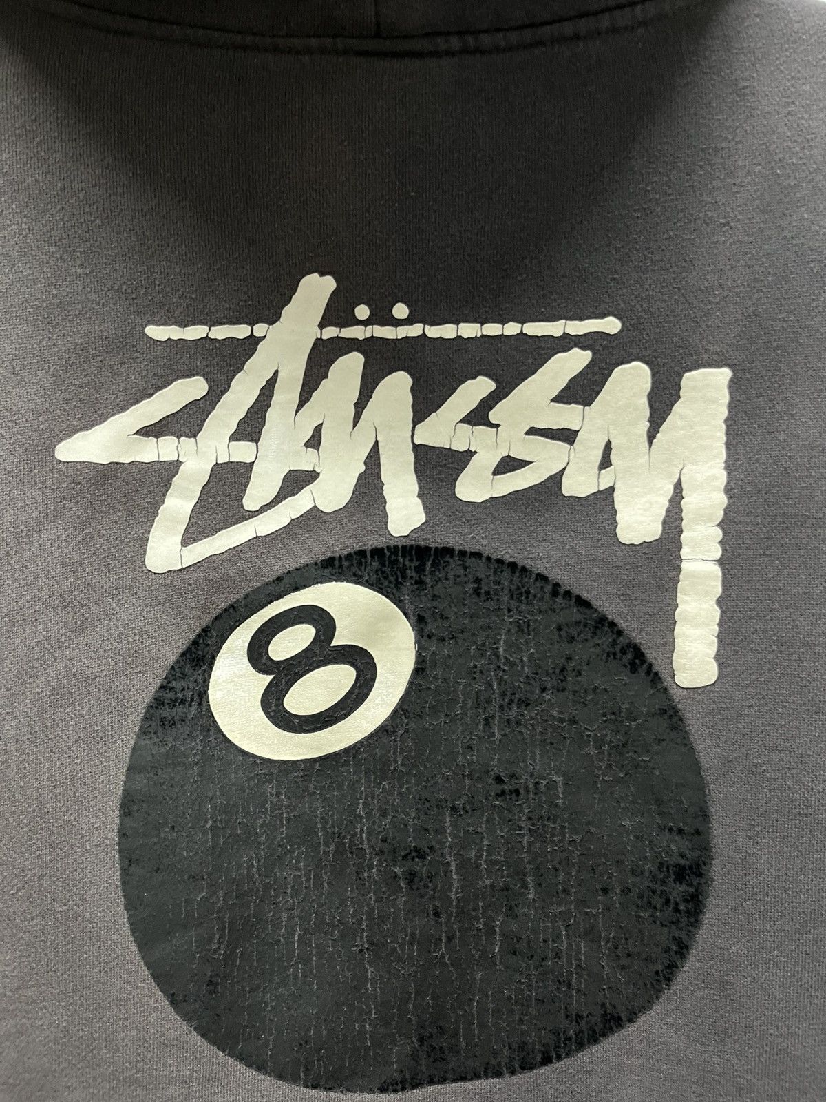 Stussy Vintage 90s Stussy 8Ball Sunfaded Zip Up Hoodie Size US XL / EU 56 / 4 - 4 Thumbnail