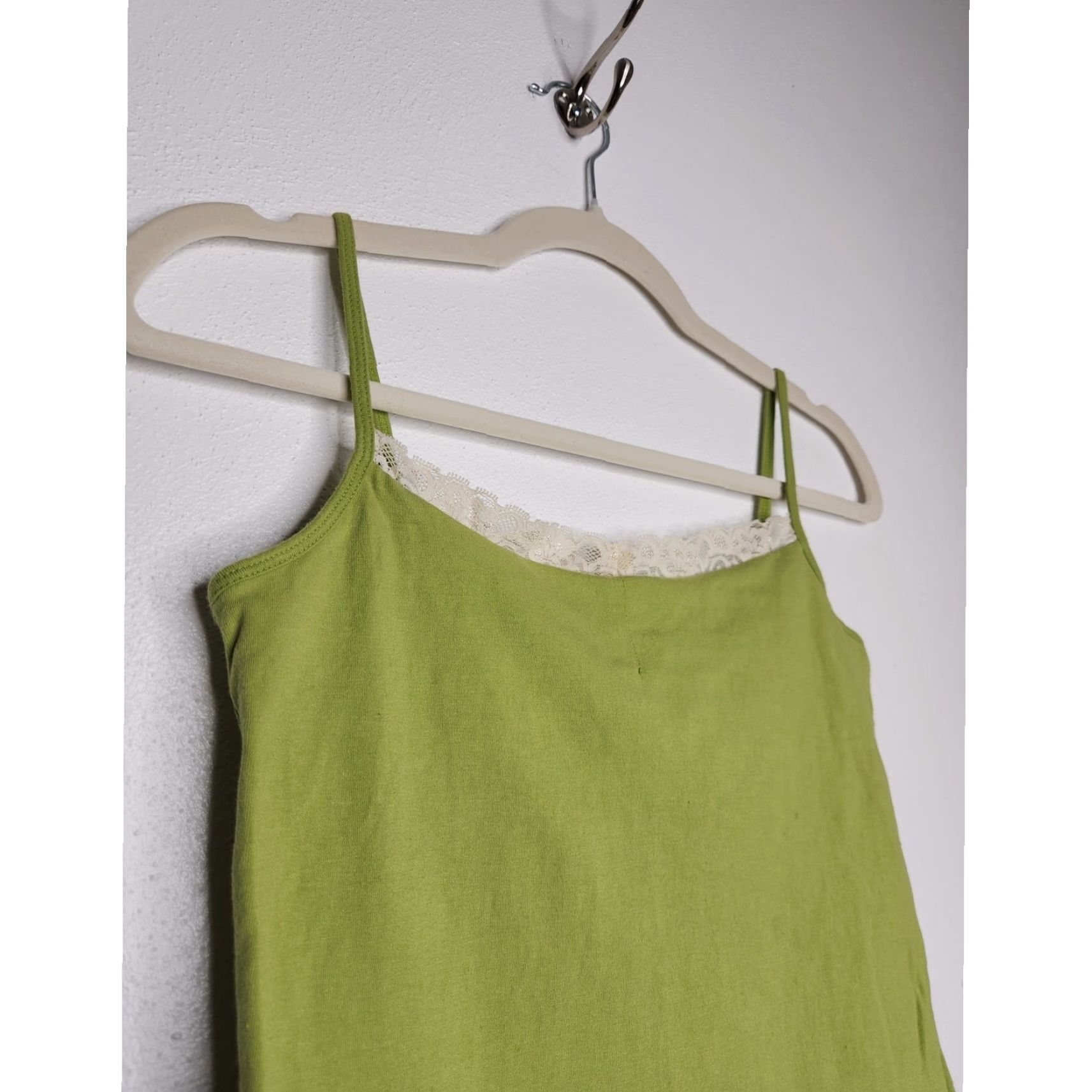Faded Glory VINTAGE Faded Glory Tank Women Small Green Y2K Fairy Whimsy Lace Cami Bra Size ONE SIZE - 4 Thumbnail