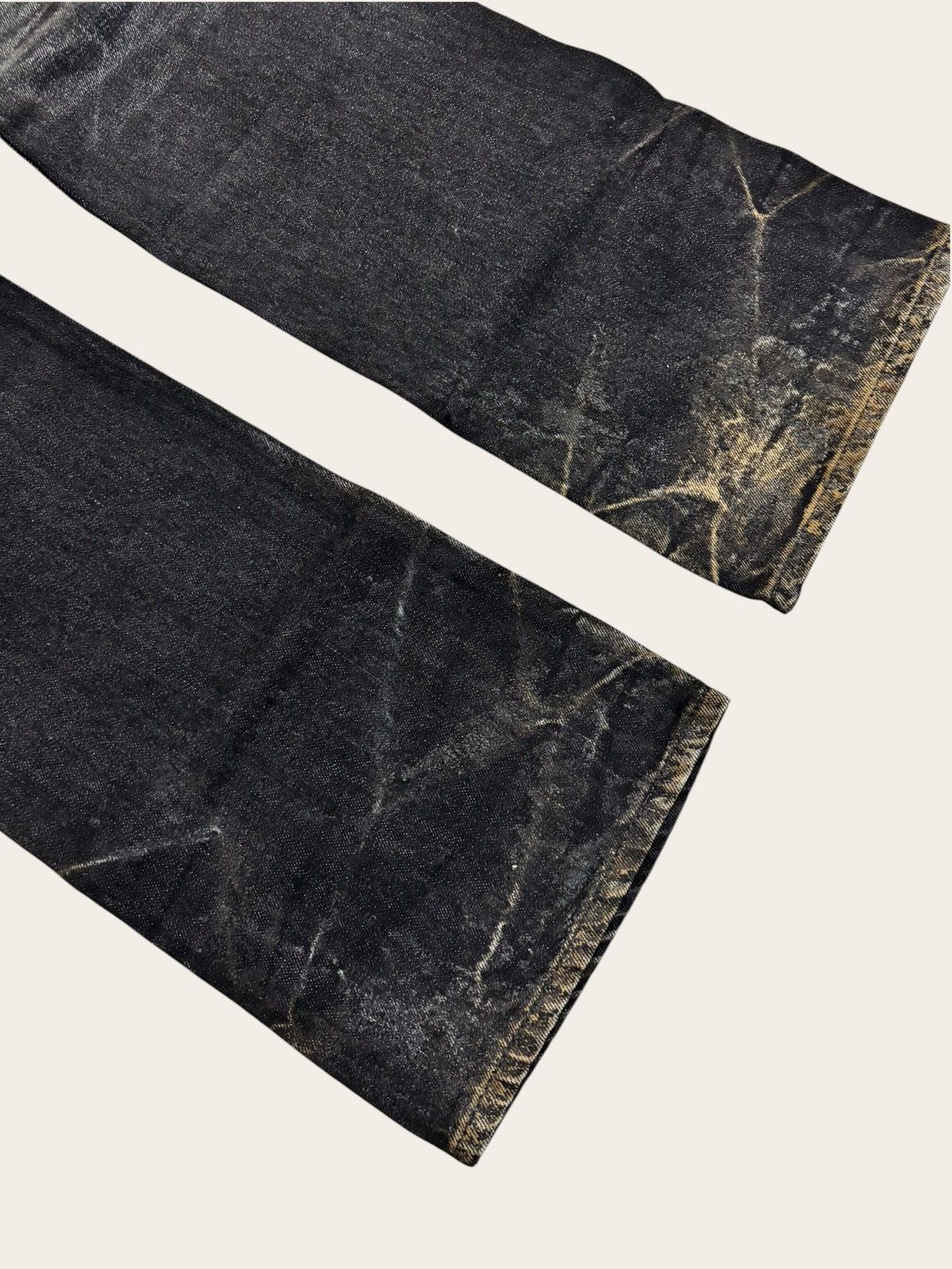 Le Grande Bleu (L.G.B.) Japan Tabloid News Acid Washed Flared Jeans Size US 30 / EU 46 - 7 Thumbnail