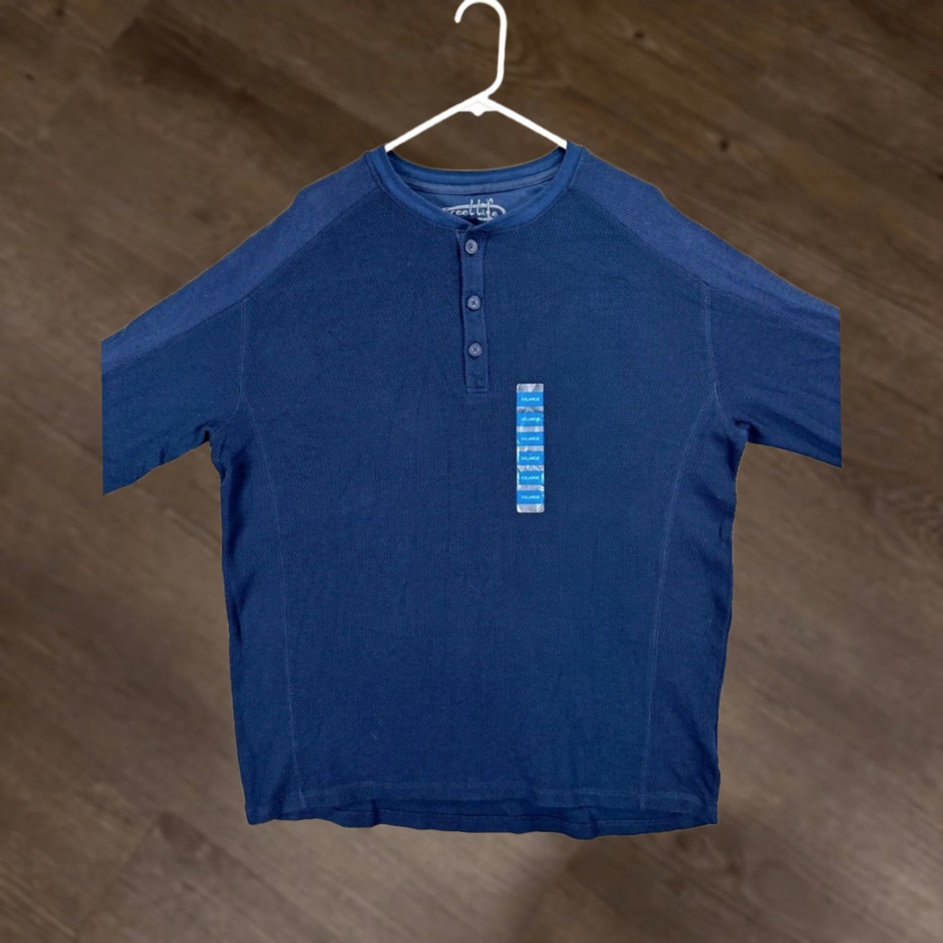 Alife Reel Life Shirt Mens 2XL Blue Ocean Washed Series Lightweight Henley Thermal NEW Size US XXL / EU 58 / 5 - 1 Thumbnail