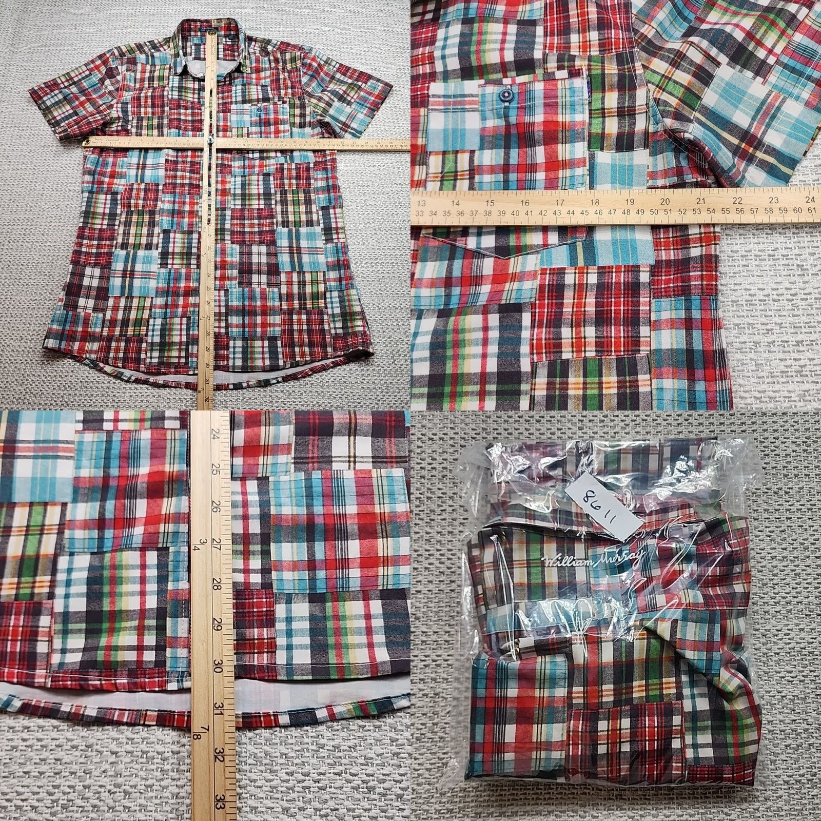 Vintage William Murray Shirt Mens Button-Up Short Sleeve Plaid Patchwork Vintage: No Size US M / EU 48-50 / 2 - 8 Thumbnail